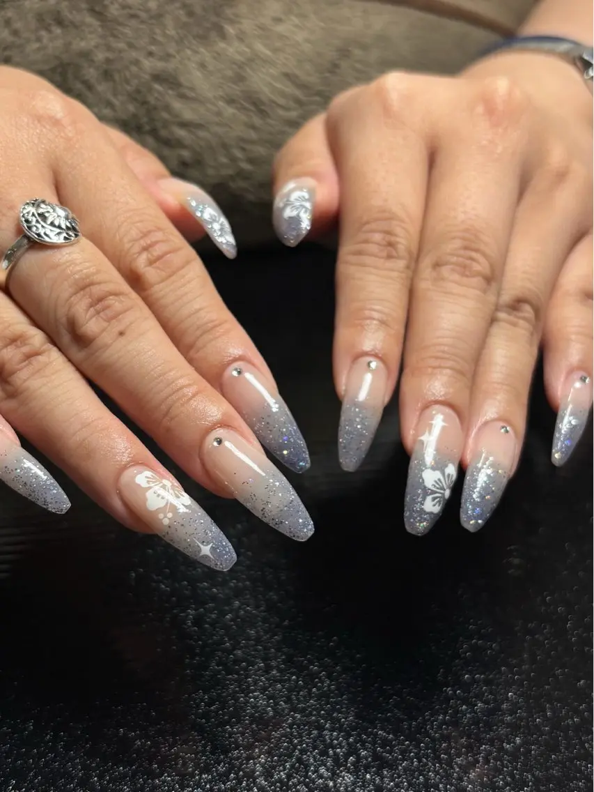 ネイル ラメ(グリッター) ラメグラデーション ロングネイル Nailsmith norikaのネイルデザイン