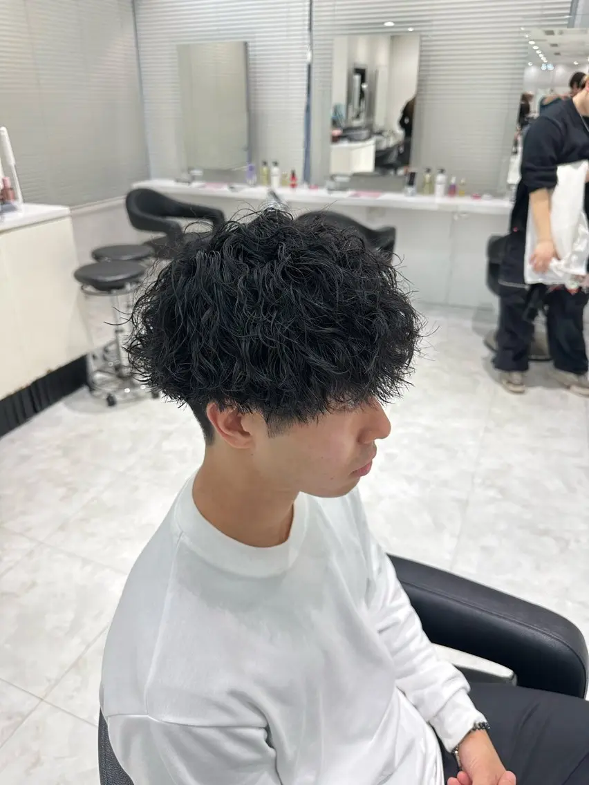 ショート パーマ メンズ カット パーマ 🐺韓国風メンズ特化 あさひ🐺のヘアスタイル
