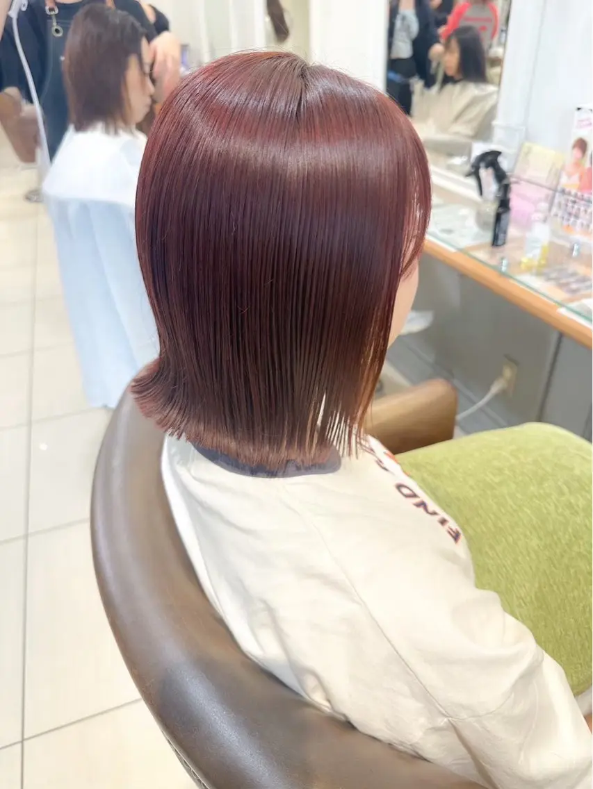 ミディアム カラー トリートメント 横浜⭐️ブリーチ モデル💫あみ💫のヘアスタイル