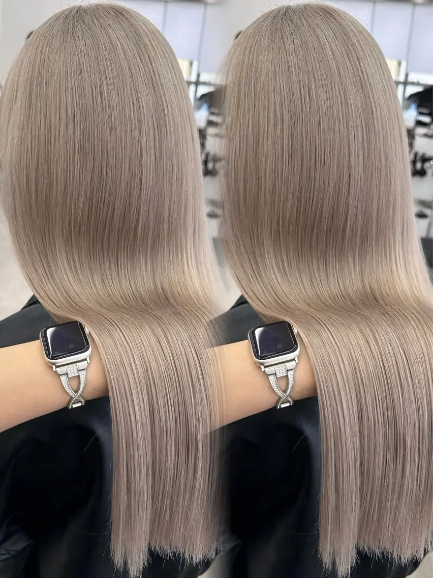 ロング カラー ヘアアレンジ ベージュカラー ブリーチ 抜きっぱなしブロンド ブロンド ブラウンカラー カット ヘアカラー 原宿ハイトーンカラー 🌼みるい🌼のヘアスタイル