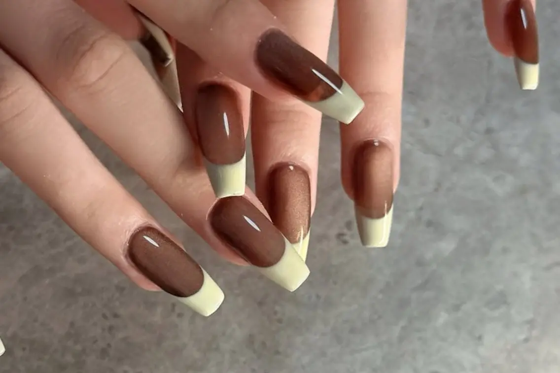 ネイル フレンチネイル パステルネイル 黄色 MARBLE nails🌀のネイルデザイン