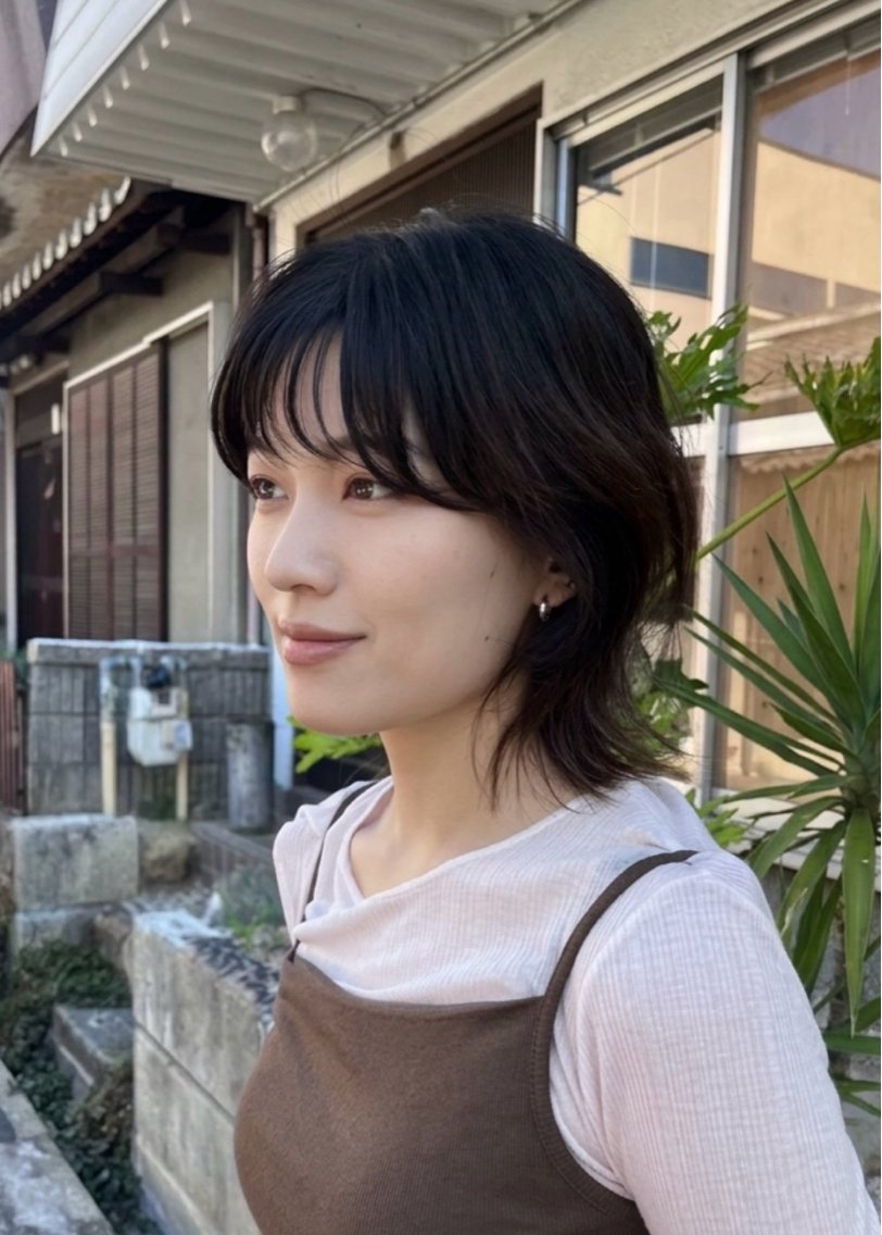 ミディアム カット ヘアカラー トリートメント ミントカラー🌱上村 瑞紀のヘアスタイル