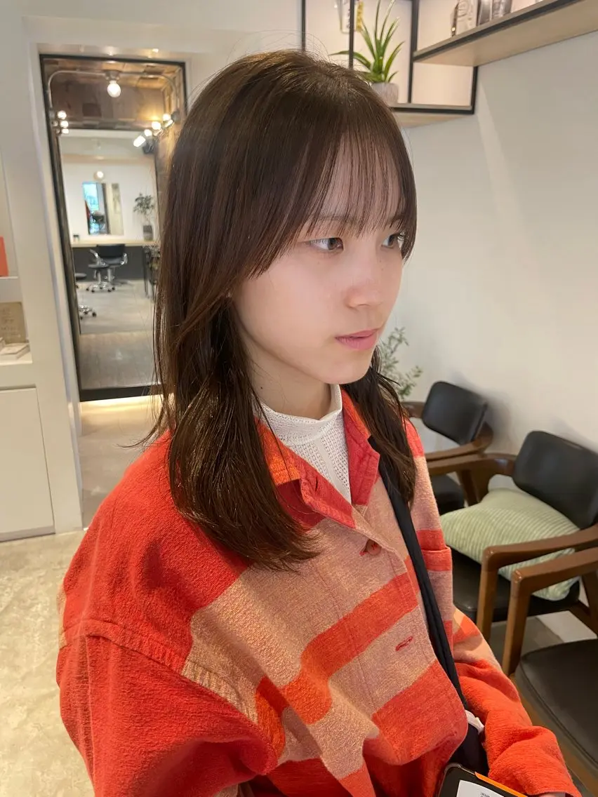 セミロング カラー ヘアアレンジ 顔まわりレイヤー レイヤーカット トリートメント カット トリートメント ヘッドスパ ヘアセット 一箭 恵梧/ロングヘアのヘアスタイル