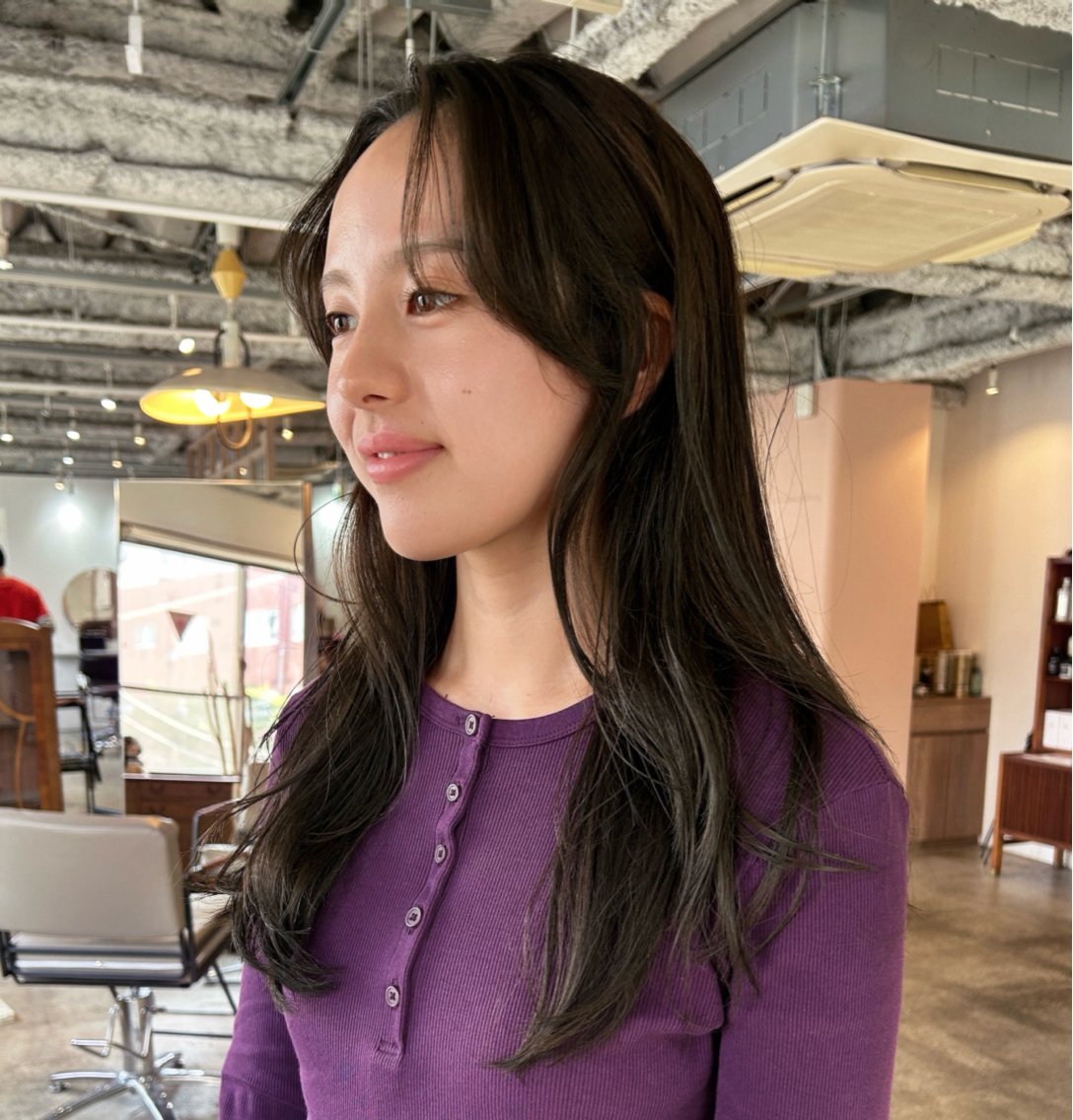 ロング カラー ヘアアレンジ グレージュ オリーブグレージュ オリーブグレー カット ヘアカラー トリートメント 🎀suzuna 透明感colorのヘアスタイル