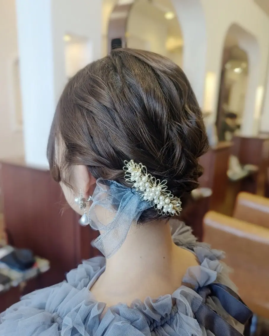 ショート ヘアアレンジ ボブ ヘアセット ブランシェ勝川南口店 石原 あゆみのマツエク・マツパデザイン