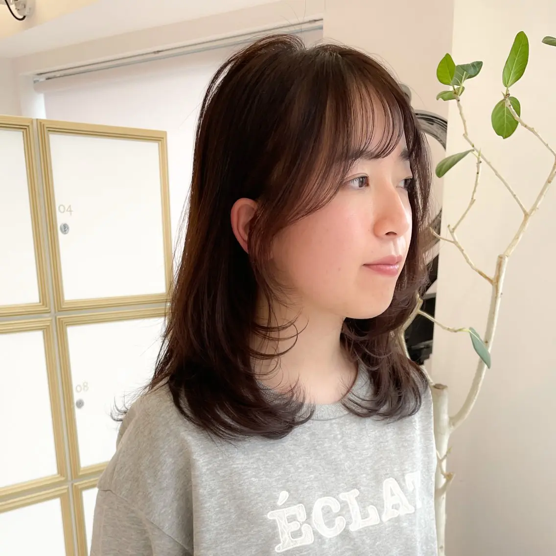 セミロング レイヤーカット 似合わせカット カット ヘアカラー 似合わせヘア🤍 面田法子のヘアスタイル
