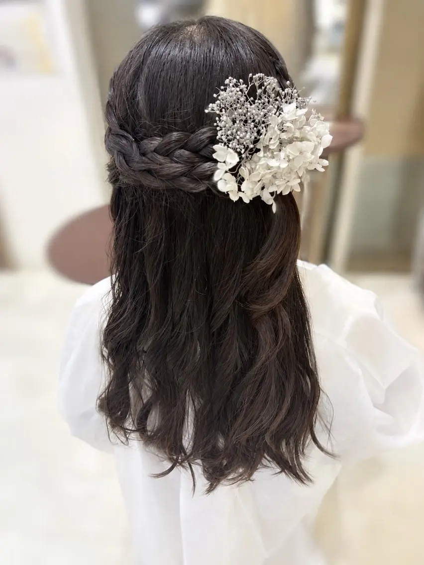 ロング ヘアアレンジ ハーフアップ ロング 三原 慶/モデル募集 上本町駅直結✨割引中のヘアスタイル