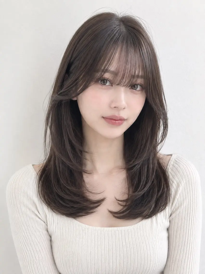 セミロング カラー カット ヘアカラー トリートメント 透明感カラー/艶髪/ 🫧乳井悠香のヘアスタイル
