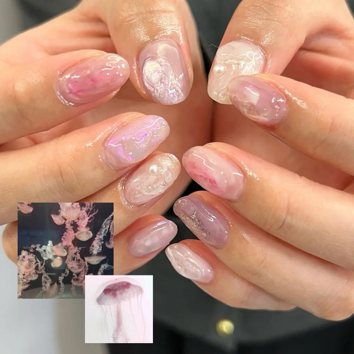 ネイル ジェルネイル マグネットネイル ニュアンスネイル パラジェル ピンク ハンドネイル ハンドケア Bana_ Nailのネイルデザイン