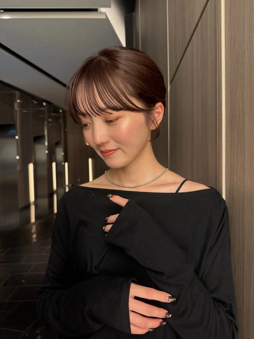 ミディアム カット ヘアカラー トリートメント 艶髪/レイヤー/ 垢抜け🩵/MARIのヘアスタイル