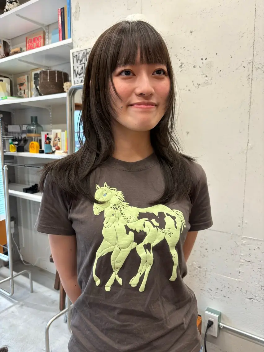 ミディアム カラー カット ヘアカラー 永田 愛莉のヘアスタイル