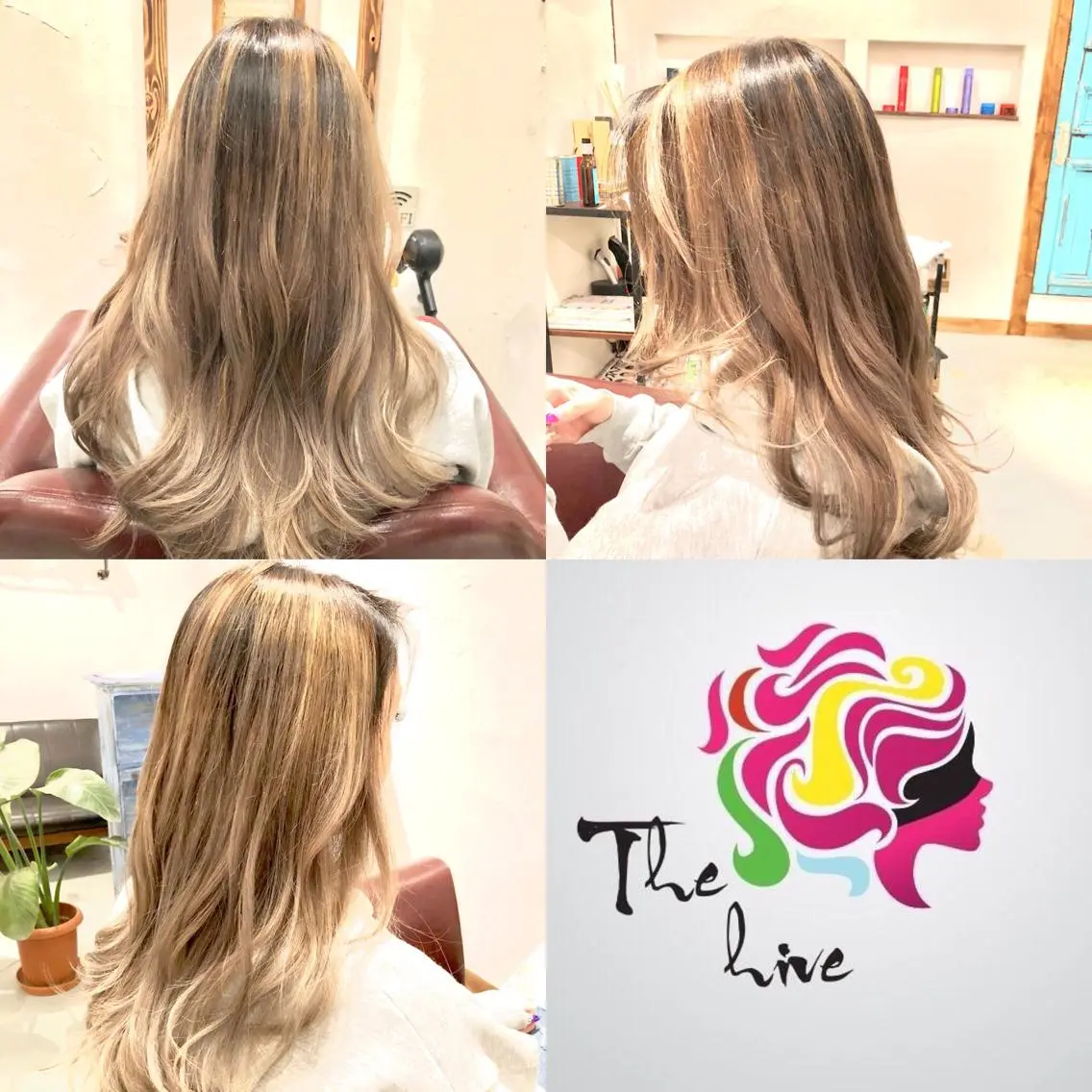 ロング カラー バレイヤージュ グラデーションカラー レイヤーカット カット ヘアカラー Hair salon The hiveのヘアスタイル