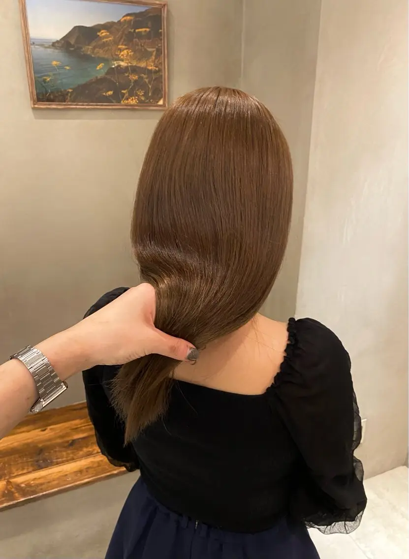 セミロング カット ヘアカラー トリートメント 新宿/顔周りカット +レイヤー=しずく♩のヘアスタイル