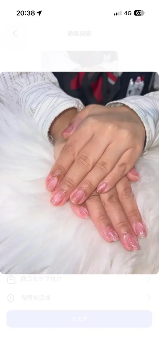 ネイル ラメ(グリッター) マグネットネイル ピンク larme Yuunaのネイルデザイン