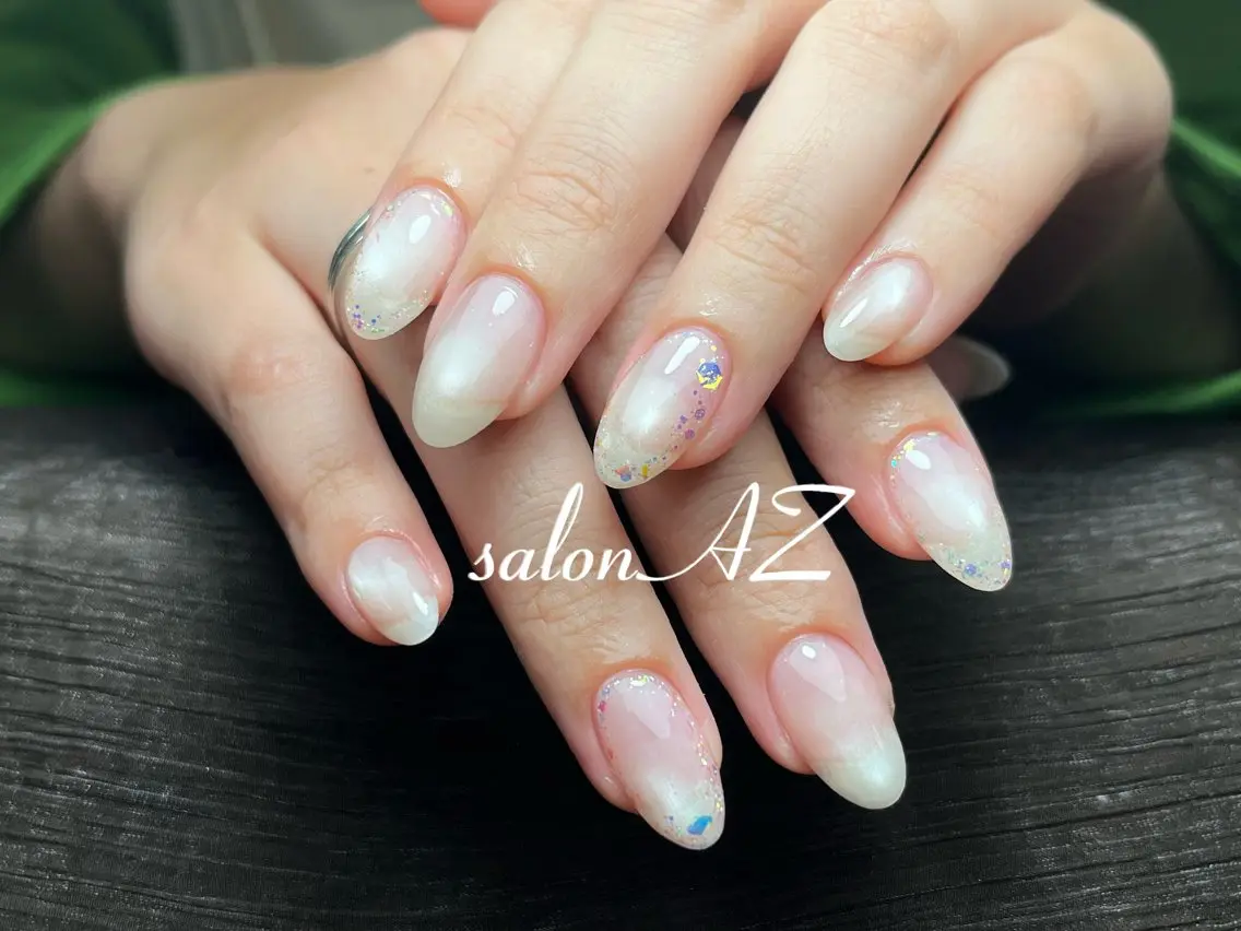 ネイル アートネイル 長さ出し フットネイル フレンチネイル ジェルネイル ハンドネイル salon AZのネイルデザイン