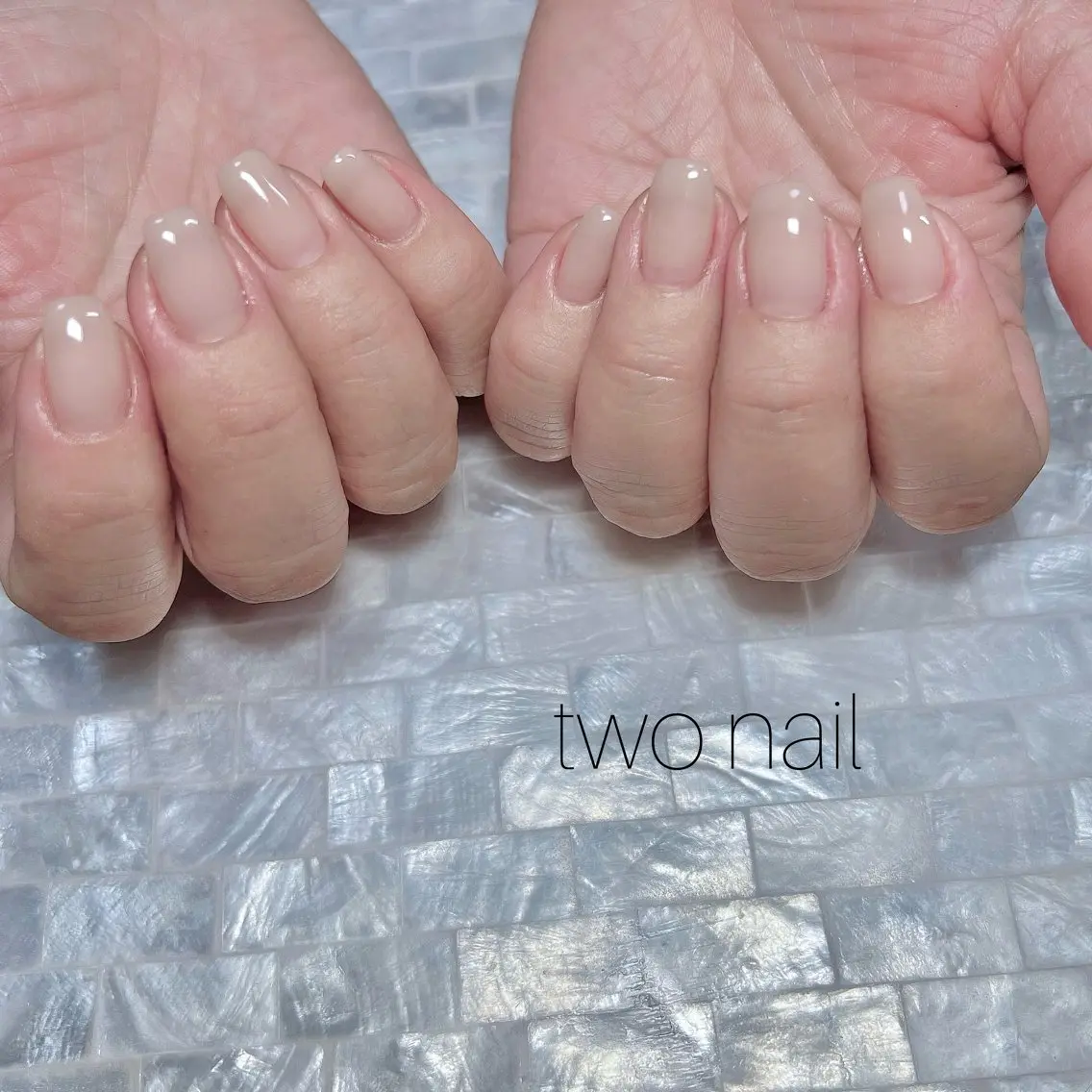 ネイル ネイルチップ ホワイト ハンドネイル two nailのネイルデザイン