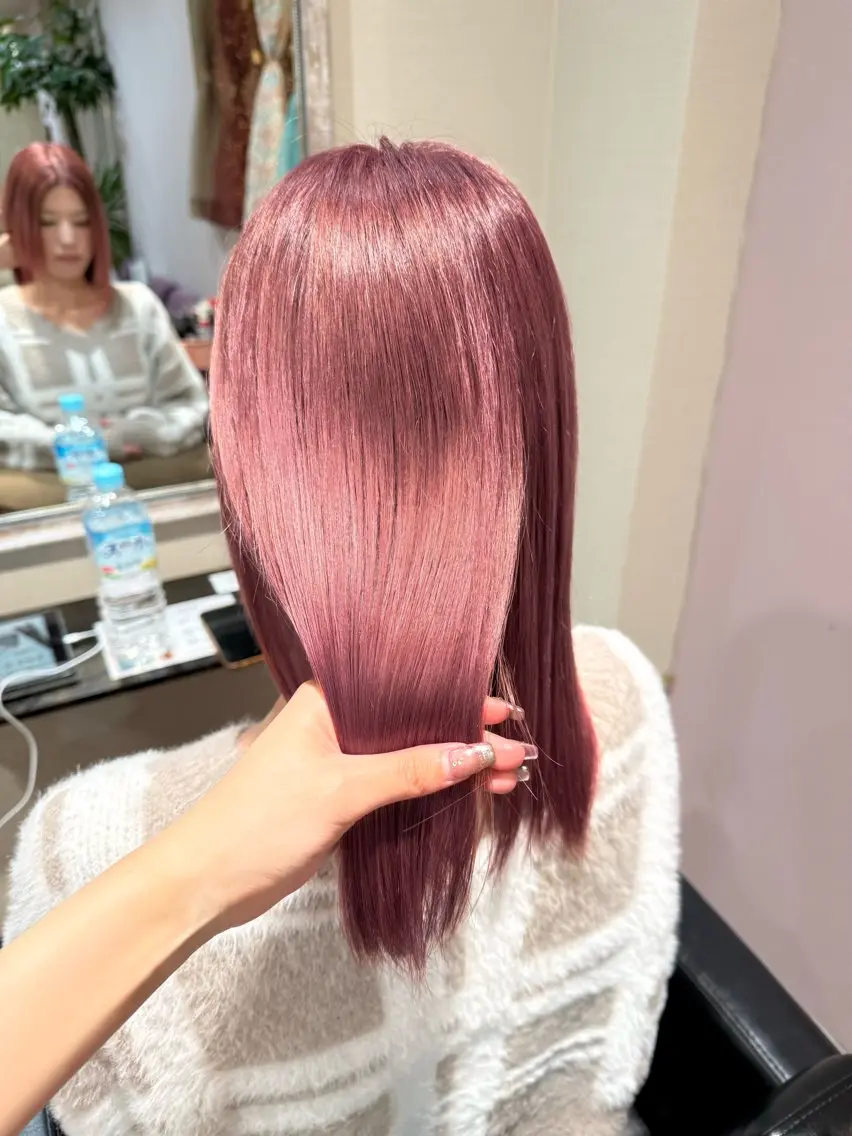 ロング カラー カット ヘアカラー トリートメント 柔らかいbeige ￤韓国￤🩰マユ🩰のヘアスタイル