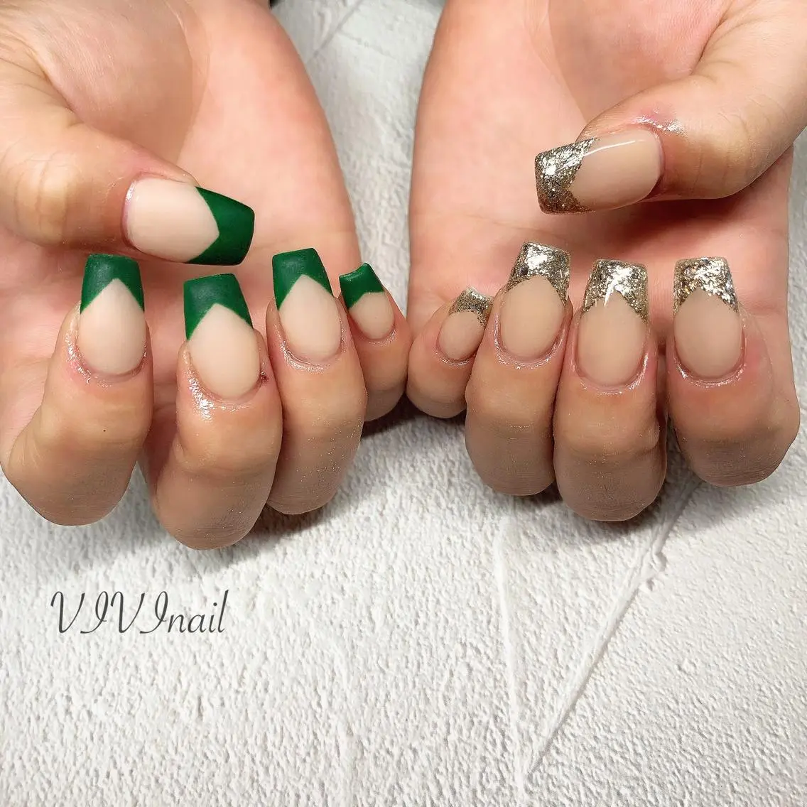 ネイル フレンチネイル マットネイル ハンドネイル vivi nailのネイルデザイン