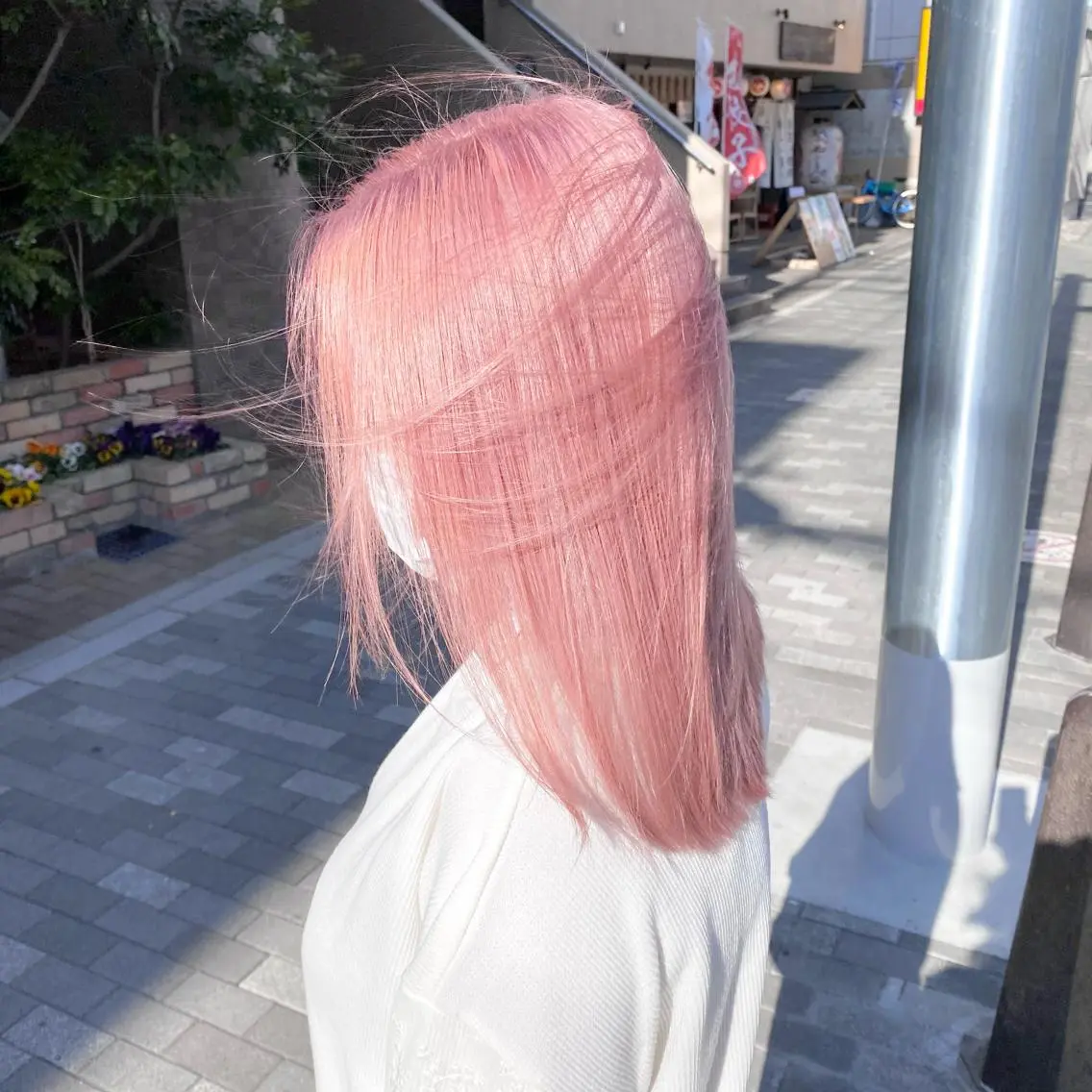 ミディアム カラー 透明感カラー ピンクカラー 谷口 優冴のヘアスタイル
