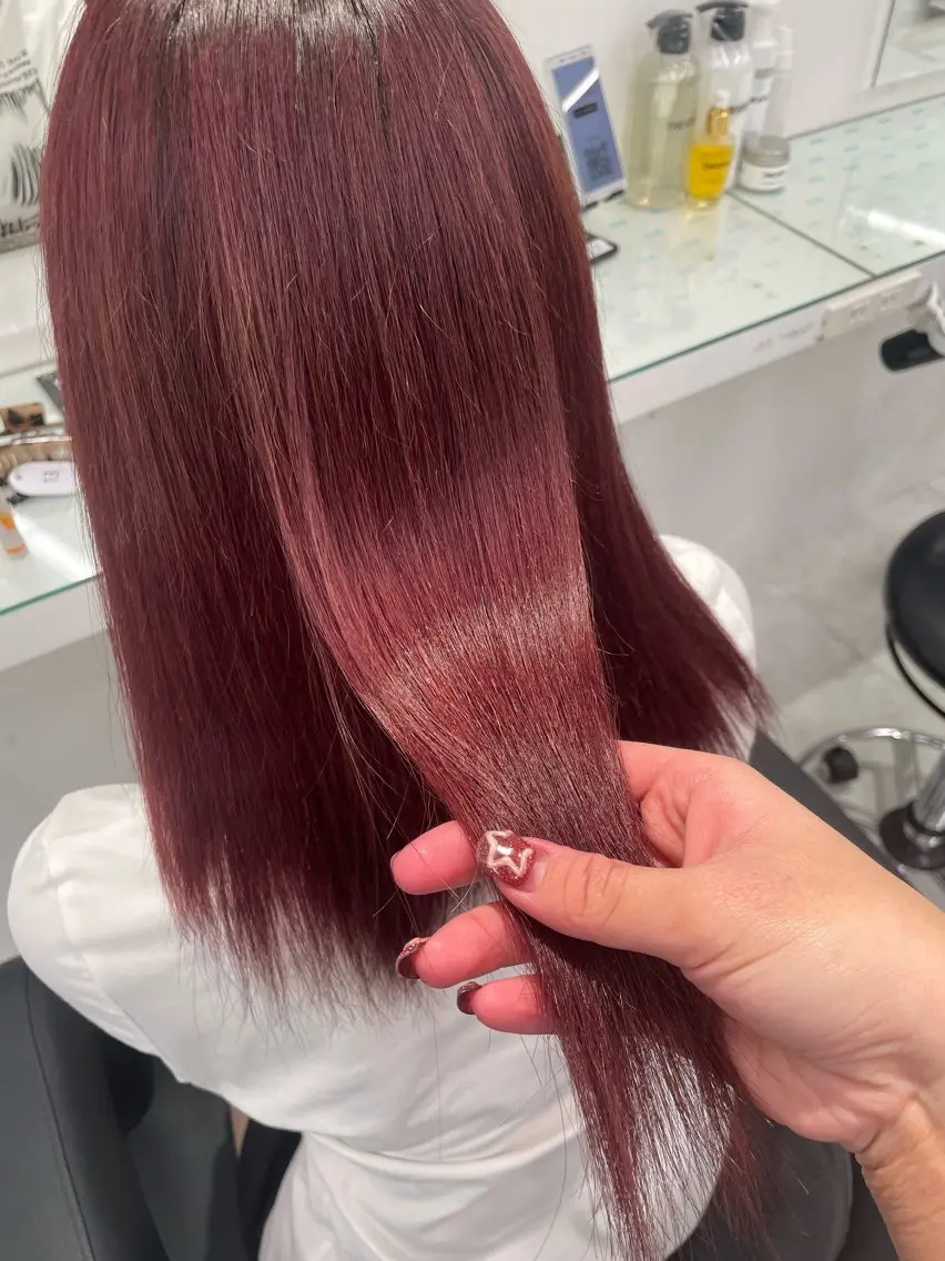 ミディアム ヘアカラー トリートメント トレンド暖色ヘア🍒 miu🍒のヘアスタイル
