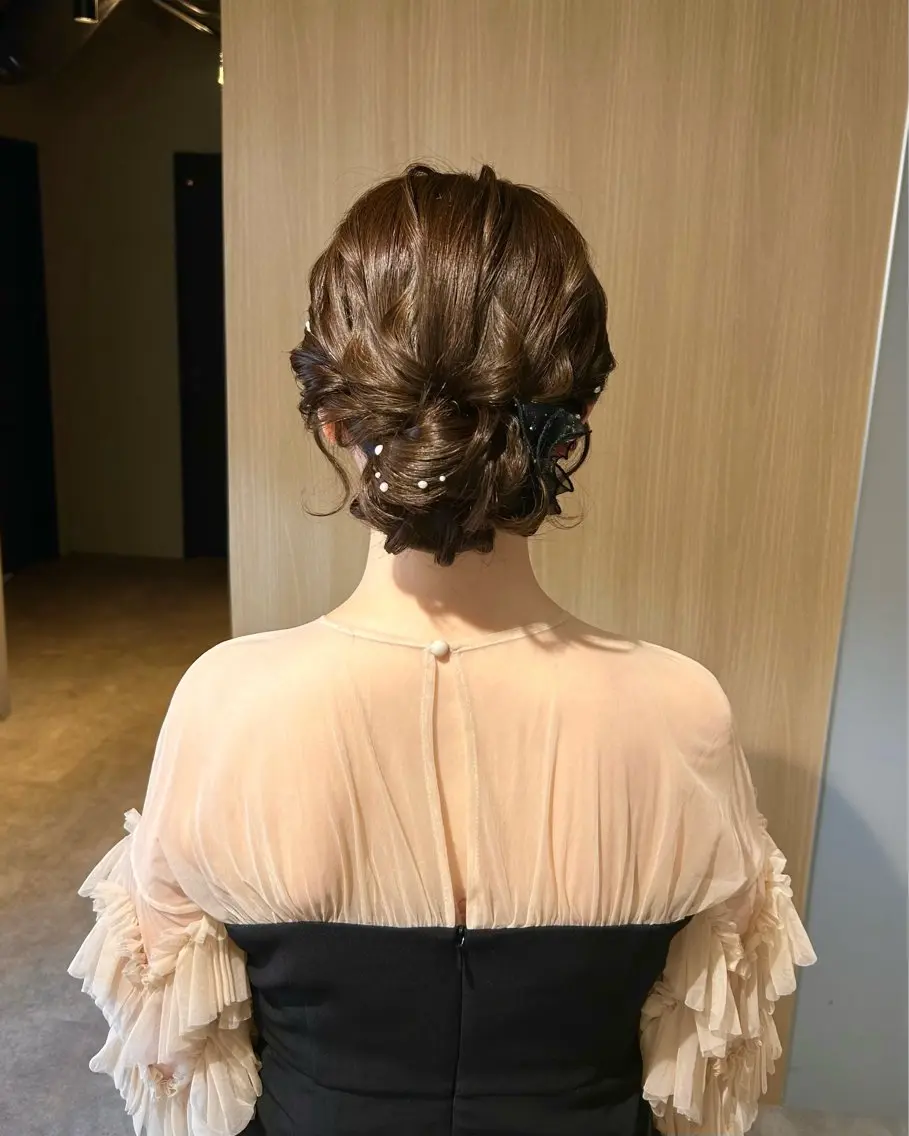 ロング ヘアアレンジ 着物ヘア 浴衣 ヘアセット juve.大分/ 秋月ひとはのヘアスタイル