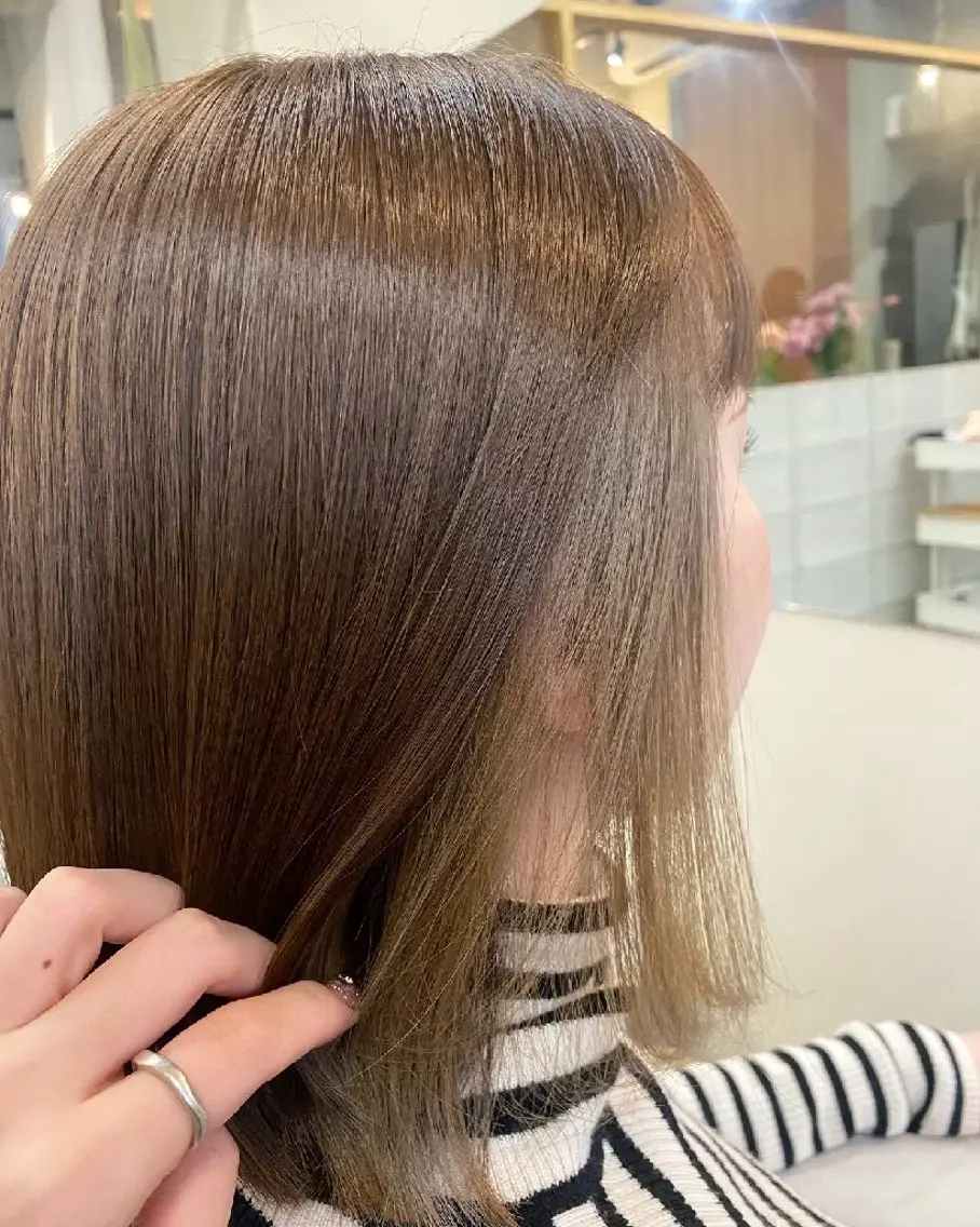ミディアム カット ヘアカラー トリートメント 🌸花屋併設🌸石垣 友基のヘアスタイル