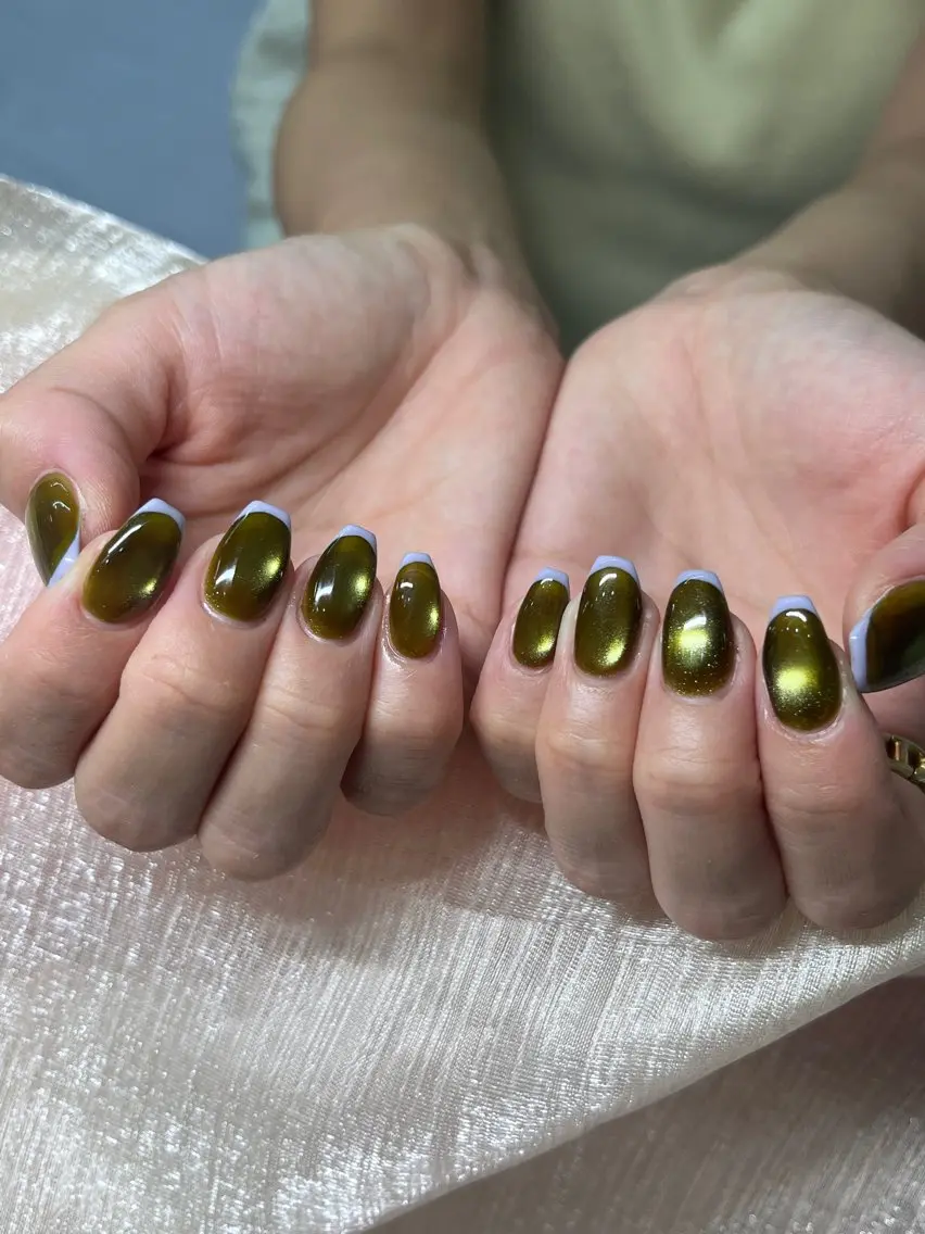 ネイル フレンチネイル マグネットネイル マグネットフレンチ ハンドネイル ハンドケア ETE LUNA NAILのネイルデザイン