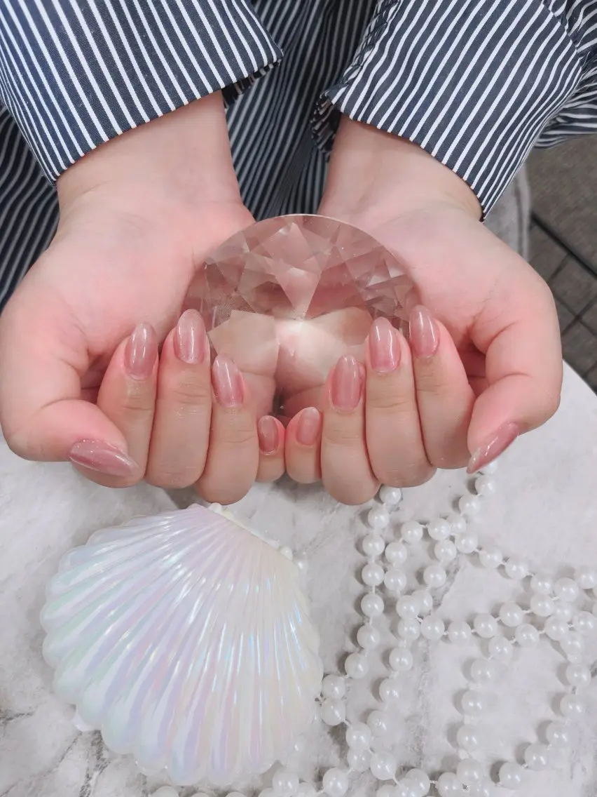ネイル ワンカラーネイル ピンク シンプルネイル タニグチ アカネのネイルデザイン