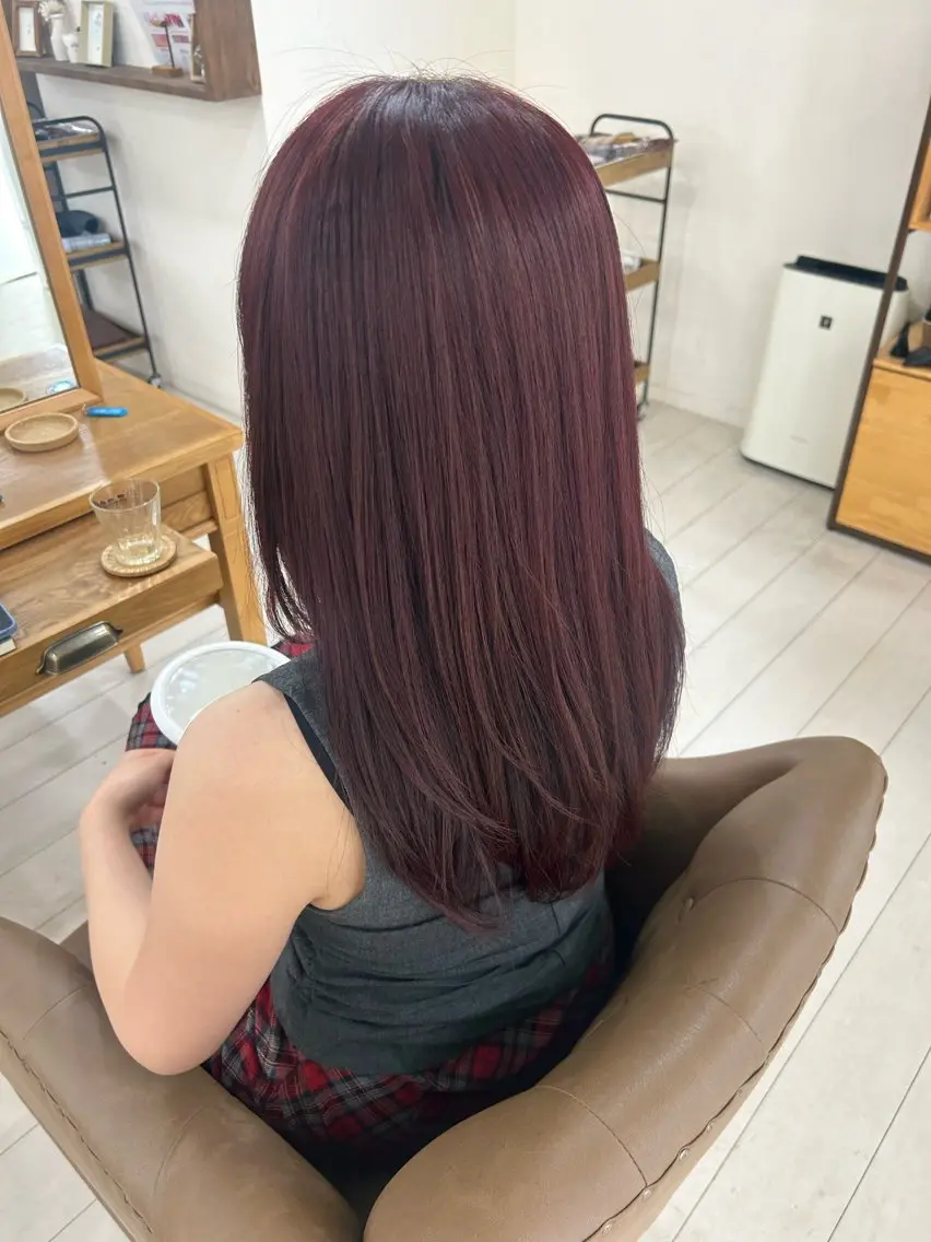 セミロング カラー レッドカラー 似合わせカット カット ヘアカラー トリートメント ☕️結【suii.】 ボブ/ヘアセット☕️のヘアスタイル