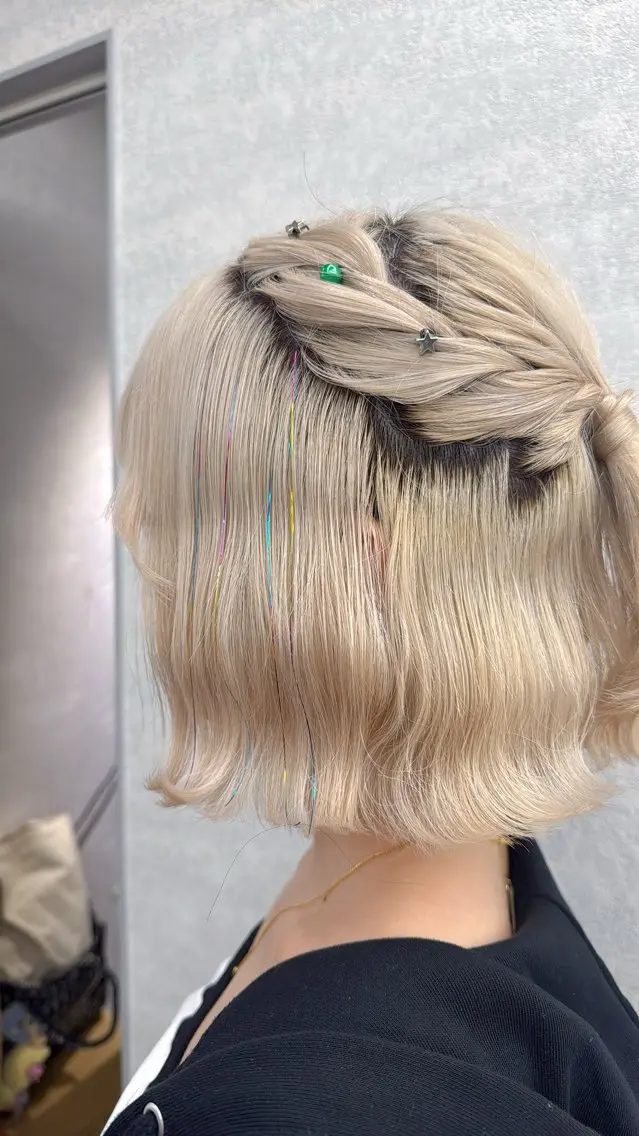ショート ヘアアレンジ ヘアセット 韓国/アイドルヘア 🎀みづきのヘアスタイル