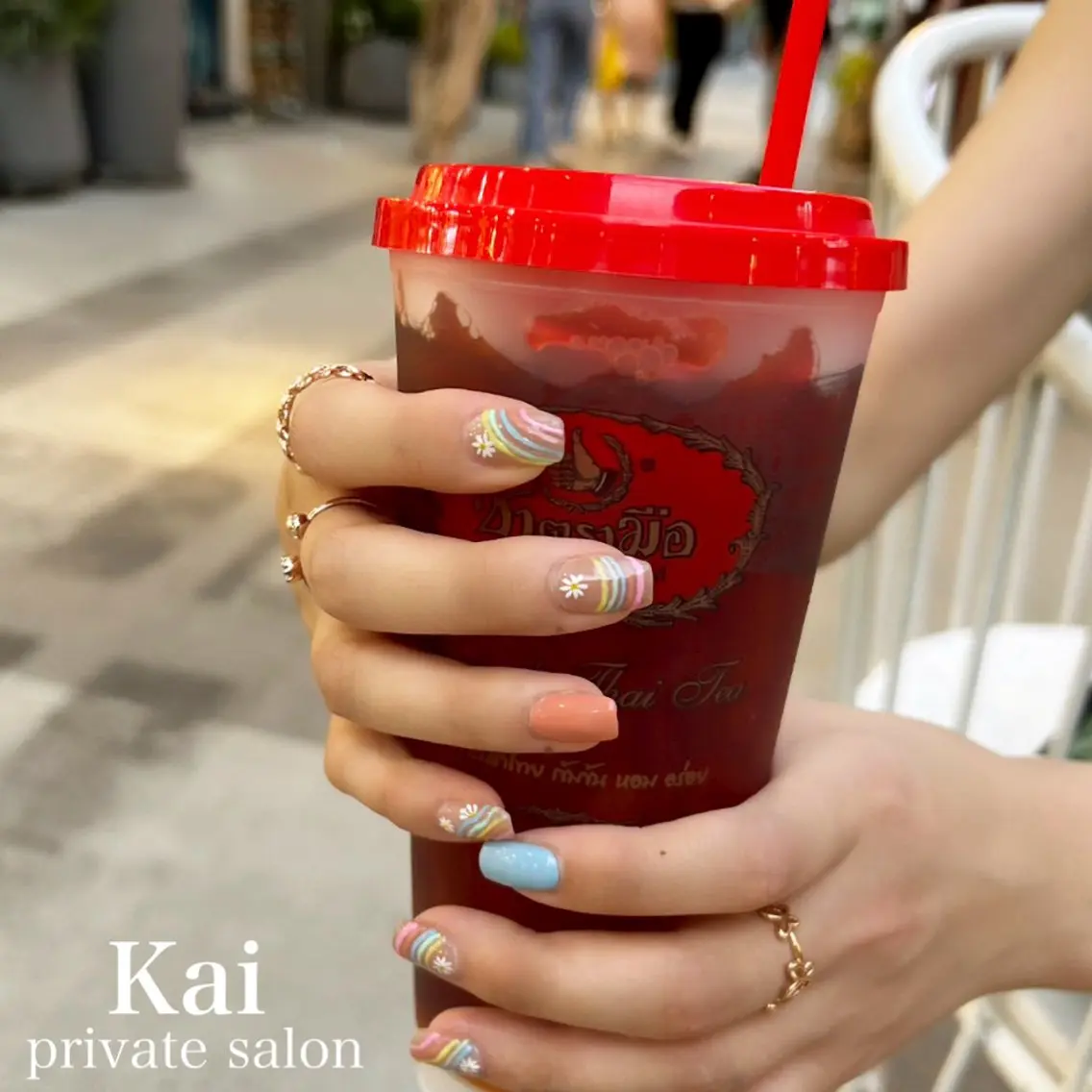 ネイル アートネイル フラワーネイル 韓国ネイル 持ち込み 夏ネイル Kai  nail Mayukoのネイルデザイン