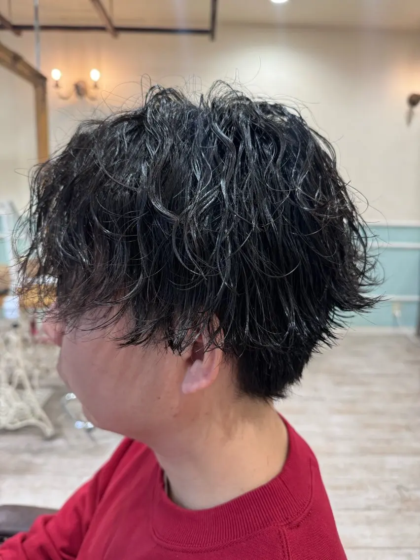 ショート パーマ メンズ メンズパーマ 波巻きパーマ ハンサムショート ショートヘア カット パーマ トリートメント 新越谷noble店長 松本拓也▶◀*.のヘアスタイル