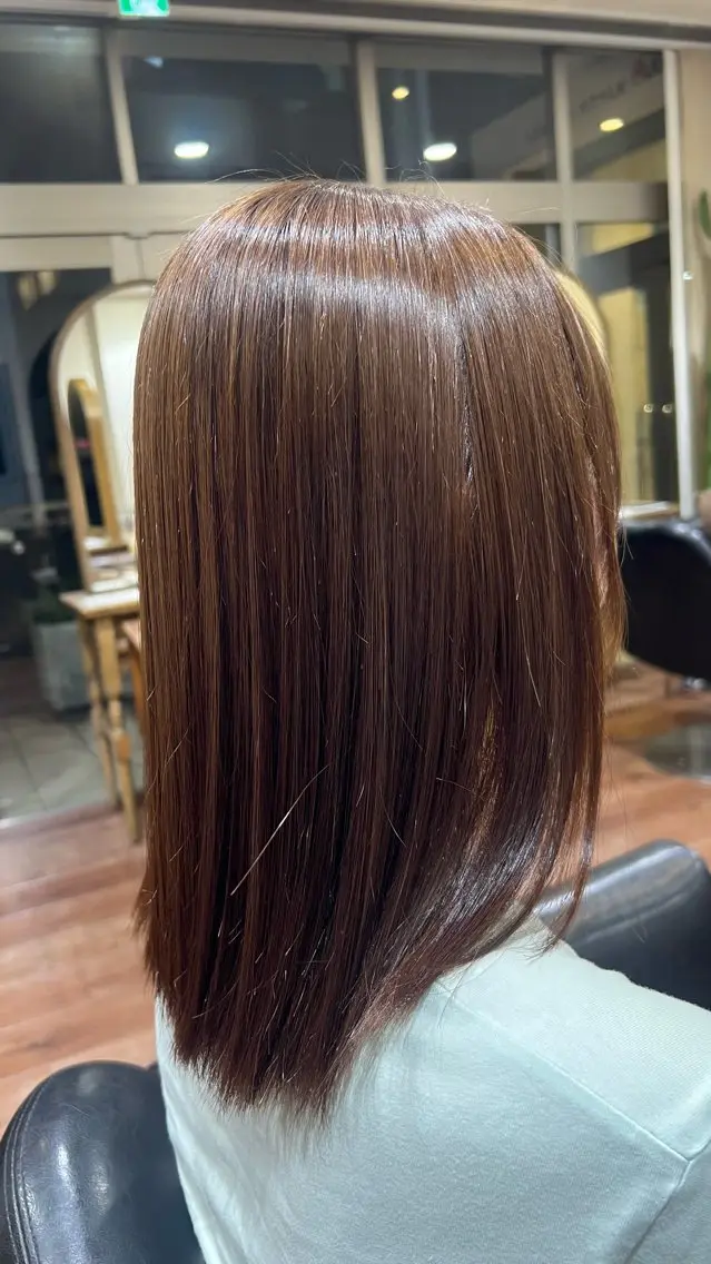 セミロング 縮毛矯正 田中 仁樹のヘアスタイル