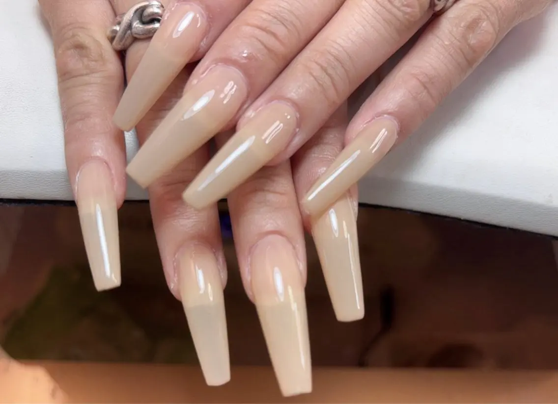 ネイル アートネイル オーロラネイル チークネイル 長さ出し フレンチネイル ハンドネイル ハンドケア Yumi Nail Seiのネイルデザイン