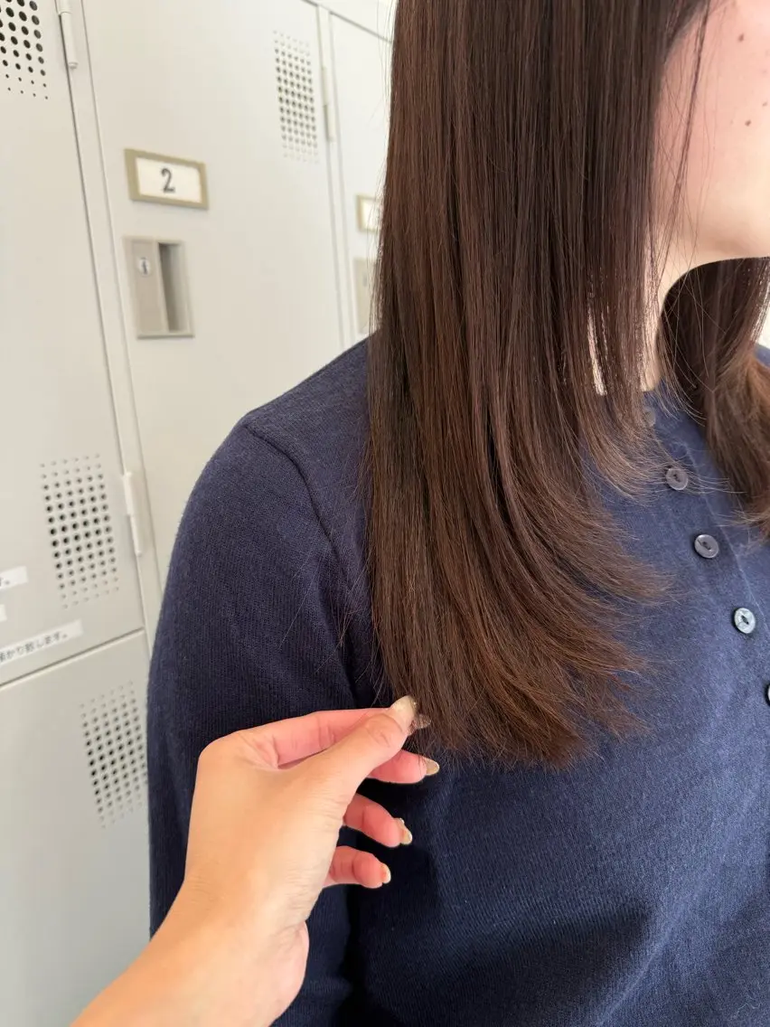 セミロング カラー 顔まわりレイヤー 顔周りカット レイヤーカット カット ヘアカラー Misaki/坂戸/ 艶カラーのヘアスタイル