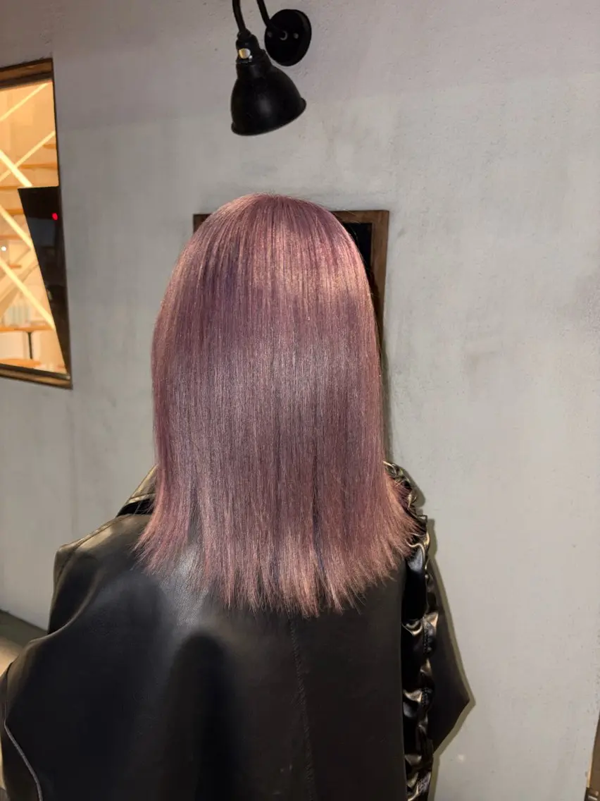 カラー ブリーチ ピンクカラー newi京橋 chiyumiのヘアスタイル