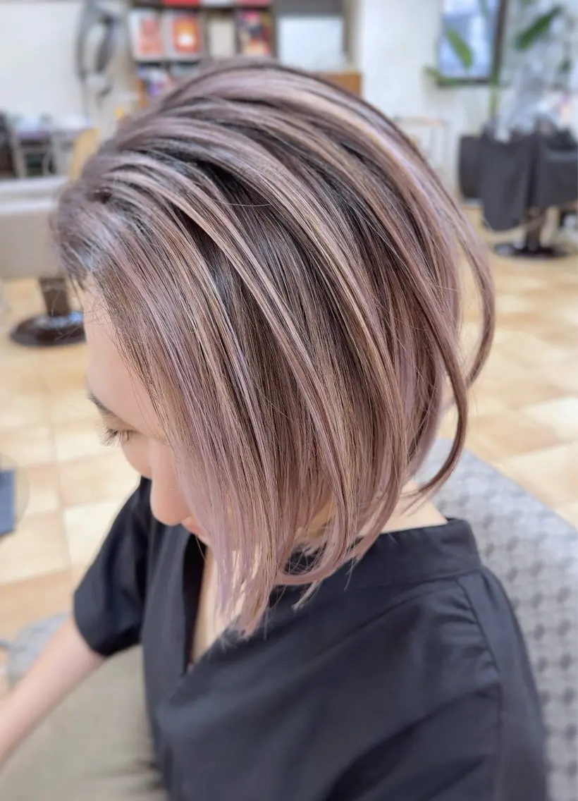 カラー バレイヤージュ ブリーチ カット ヘアカラー トリートメント dolphin ownerのヘアスタイル