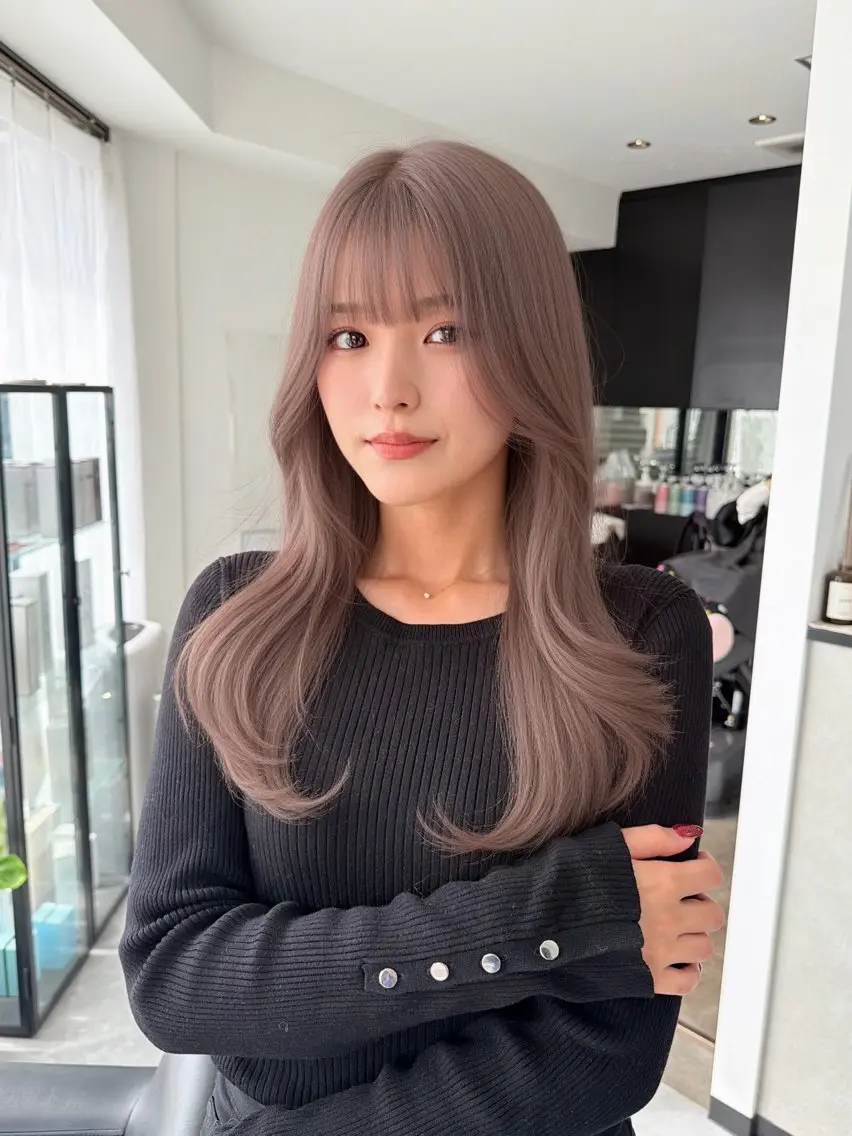 ロング ヘアカラー トリートメント 🖤JIN🖤久留米 ハイトーン 髪質改善のヘアスタイル