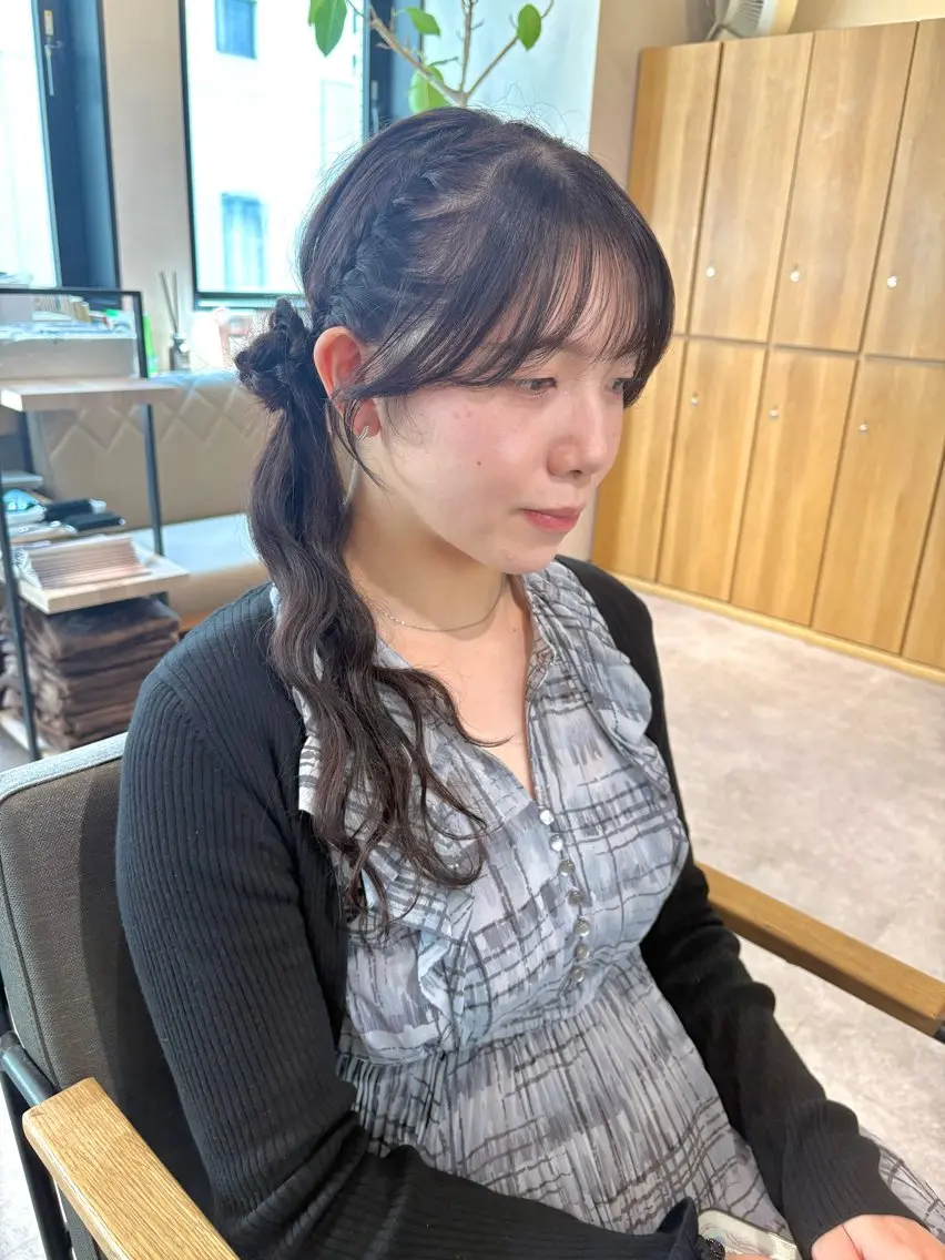 ヘアアレンジ ヘアセット レイヤーカット 透明感カラー/めいのヘアスタイル