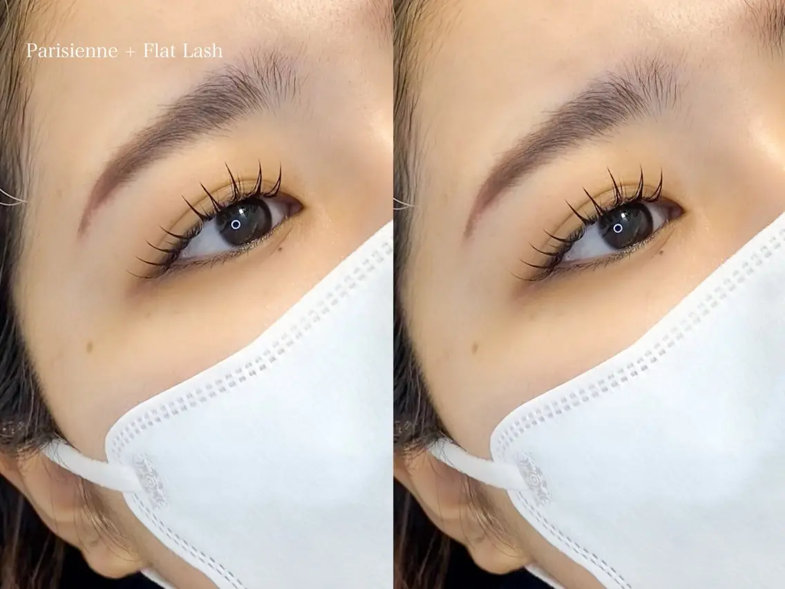 マツエク・マツパ 束感まつ毛 Cカール フラットラッシュ 韓国風マツエク 目尻長め マツパ eyelash iona♡ Ruiのマツエク・マツパデザイン