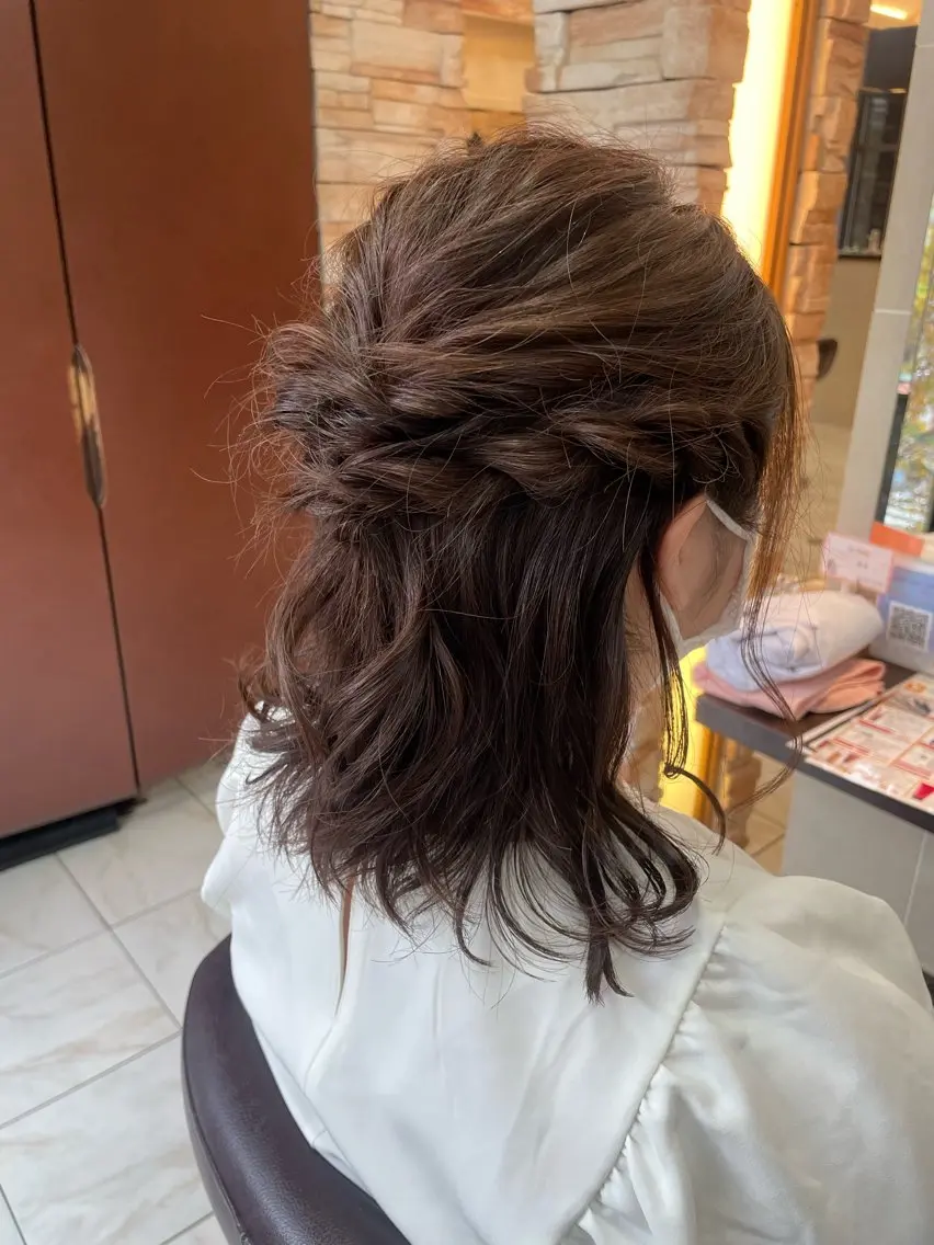 ミディアム ヘアセット 垢抜け透明感カラー 🌻篠崎梓🌻のヘアスタイル