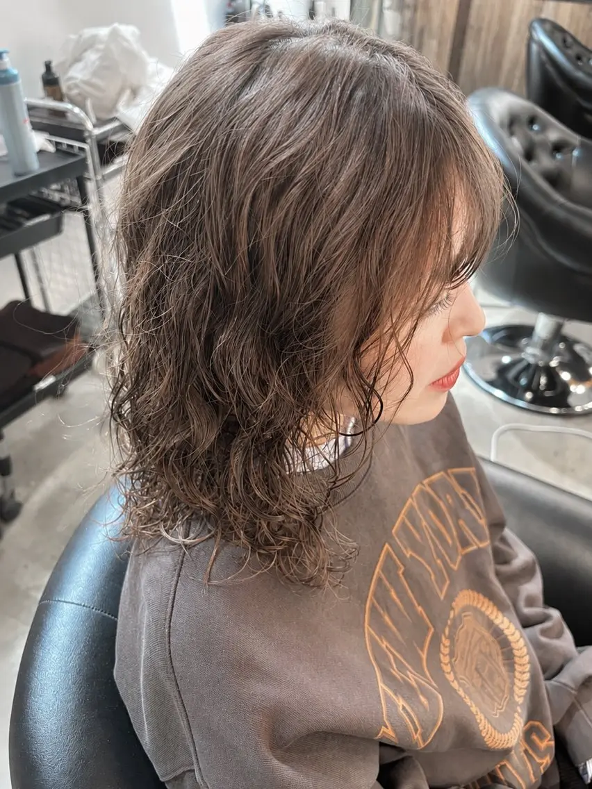 セミロング パーマ セミロングパーマ カット パーマ 🌀メンズパーマ🌀 平川海夢のヘアスタイル