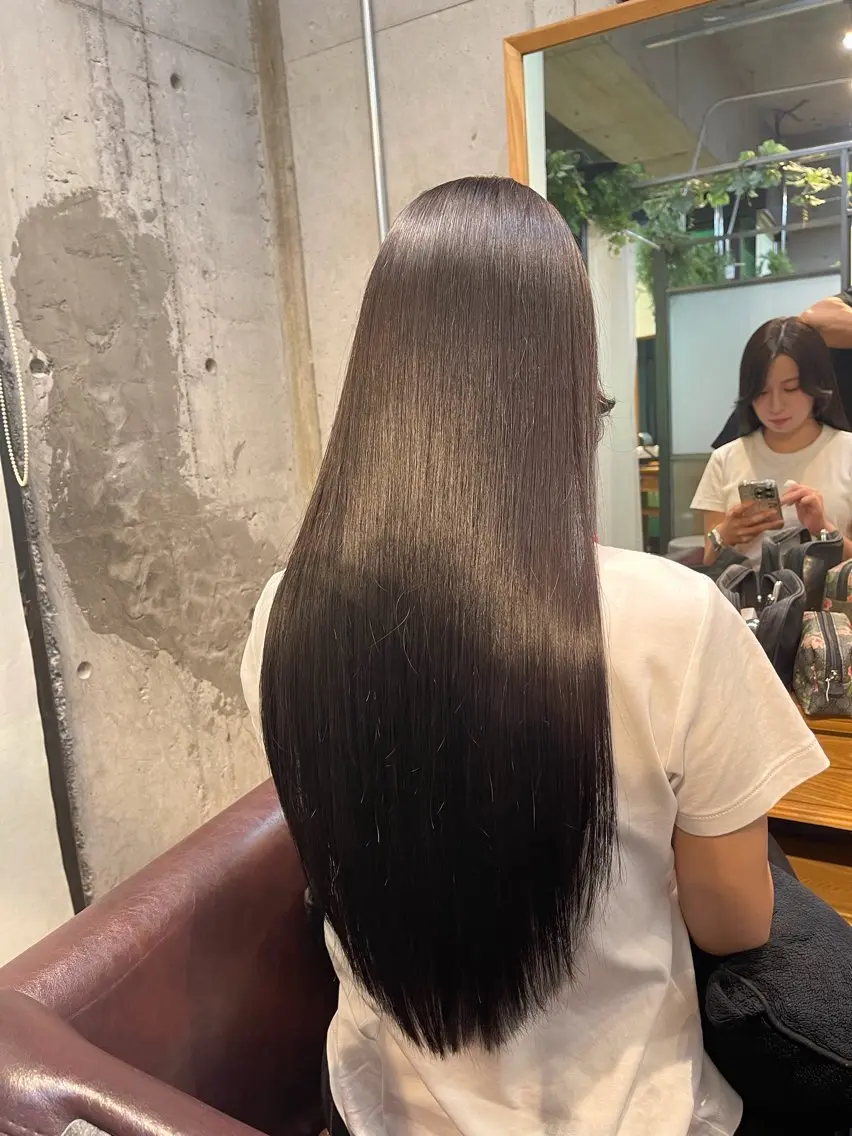 ロング 縮毛矯正 トリートメント かんじ|栄|美髪矯正 髪質改善のヘアスタイル