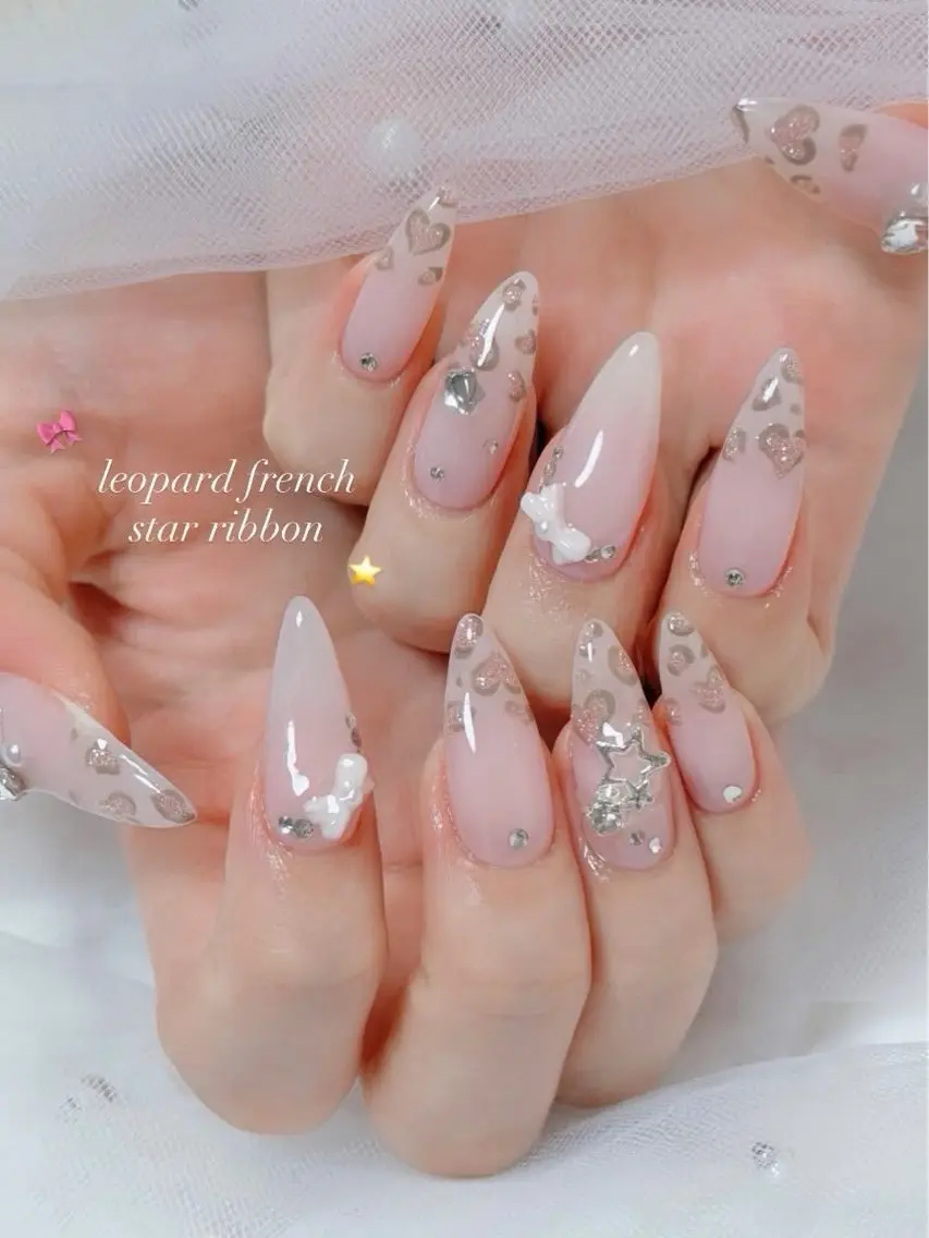 ネイル アニマル柄 べっ甲ネイル ボルドー ブラウン 長さ出し ハンドネイル Yuri.nail studioのネイルデザイン