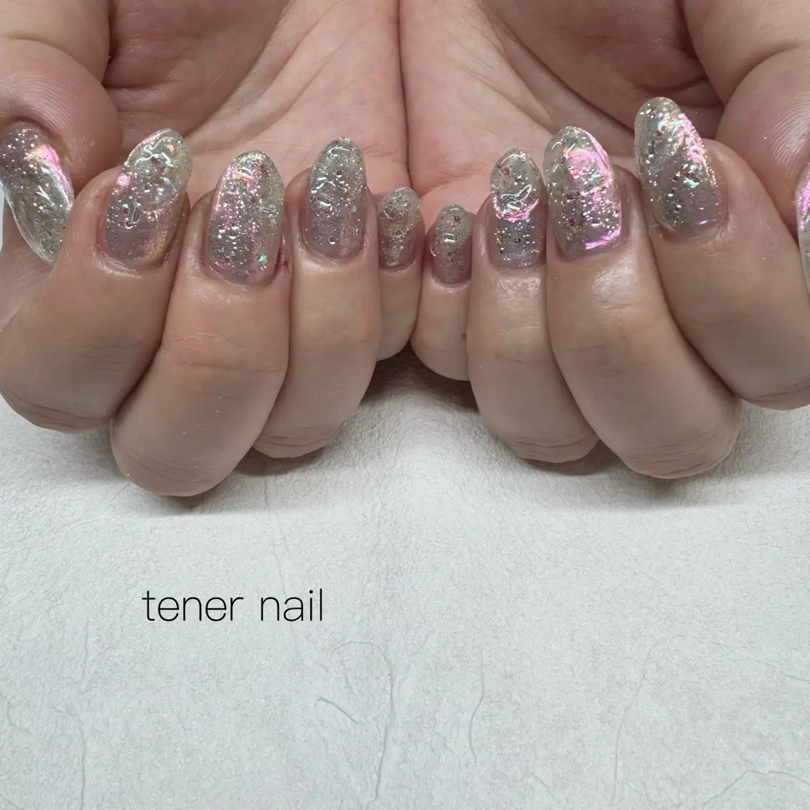 ネイル オーロラネイル ラメ(グリッター) ハンドネイル テネルネイル tener nailのネイルデザイン