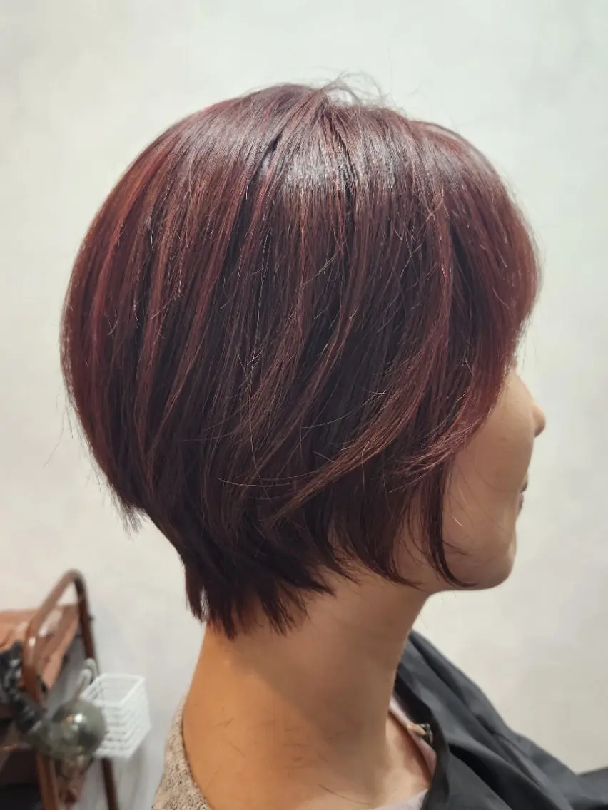ショート カラー ローズカラー ショートヘア ✂ AYAのヘアスタイル