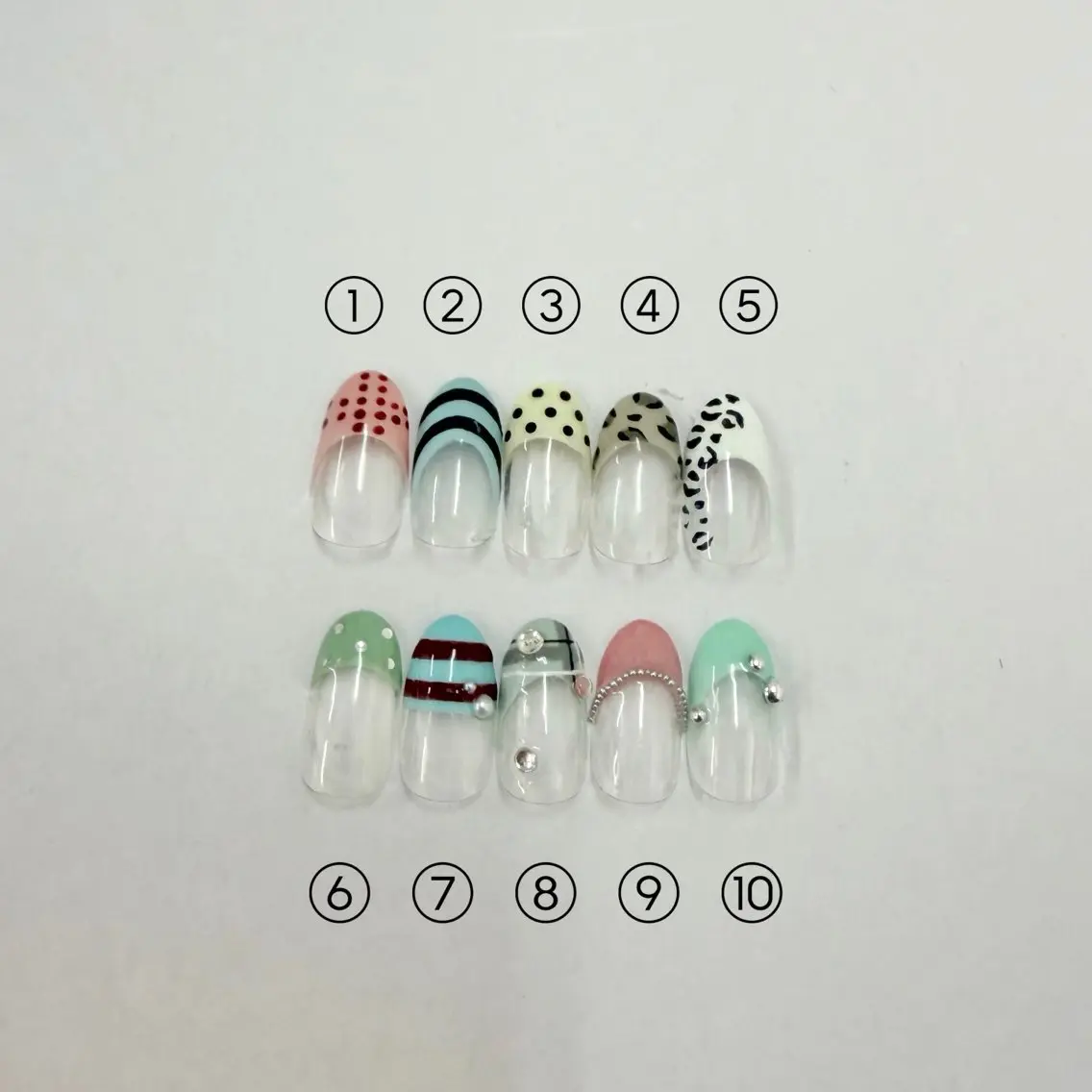 ［オフ無］フレンチ+写真アート2本付き+ラメライン付きの写真