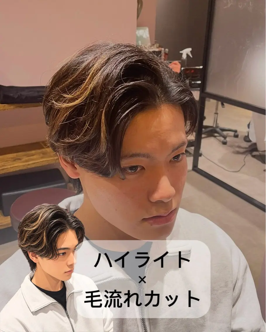 ミディアム カラー メンズ カット ヘアカラー トリートメント 【水素カラー/メンズ 】Lee布施/純平のヘアスタイル