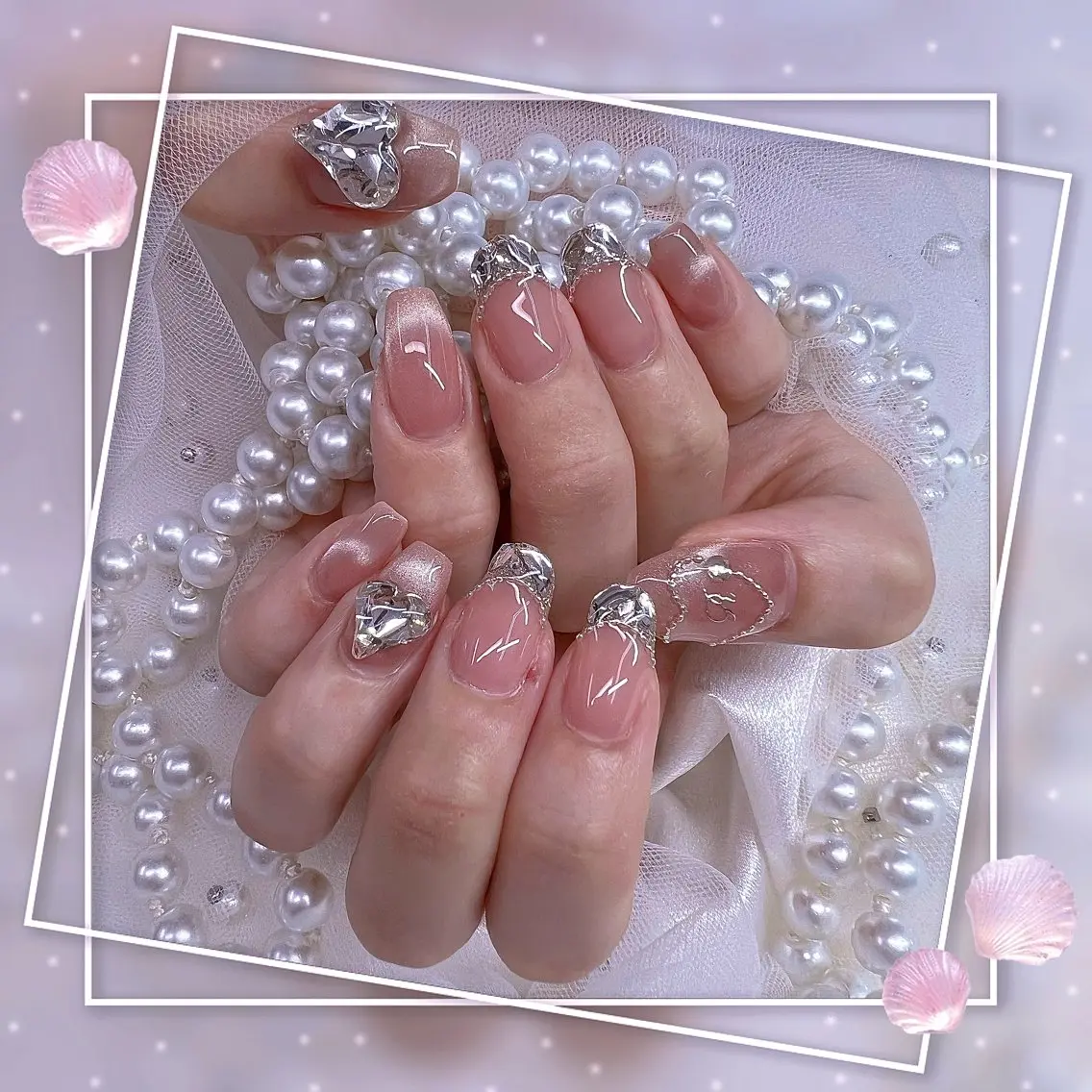 ネイル グラデーション マグネットネイル ピンク ワンホンネイル ハンドネイル Chill Nailsalonのネイルデザイン
