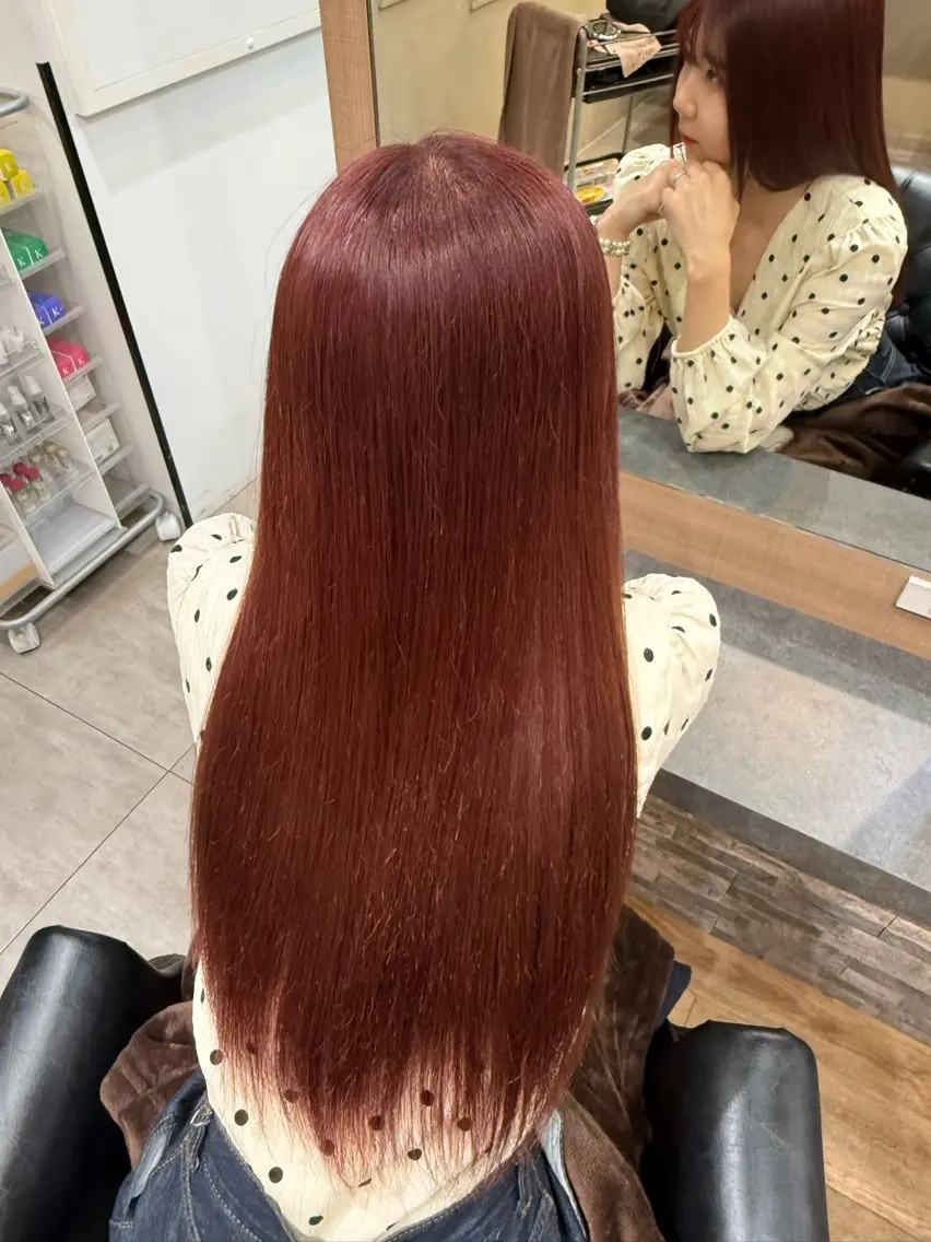 ロング カット ヘアカラー トリートメント Lapis ちはなのヘアスタイル